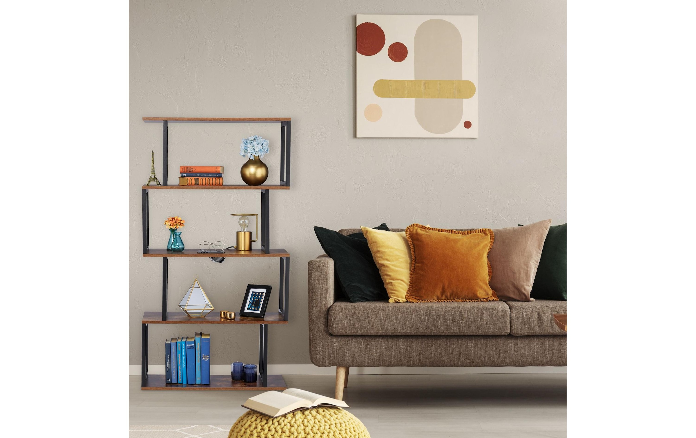 relaxdays Wandregal »Regal Industrial«