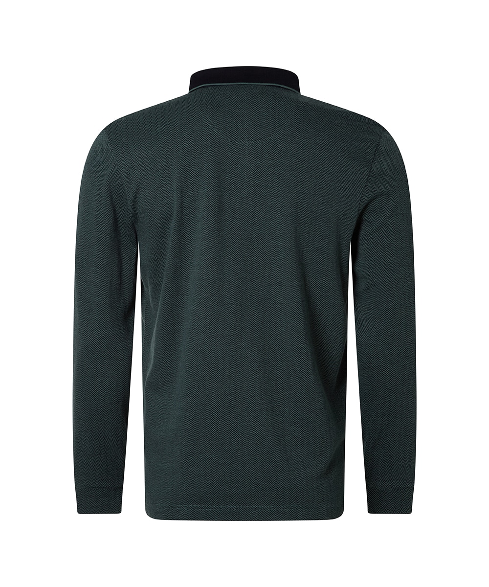 Pierre Cardin Langarm-Poloshirt, mit Fischgratmuster