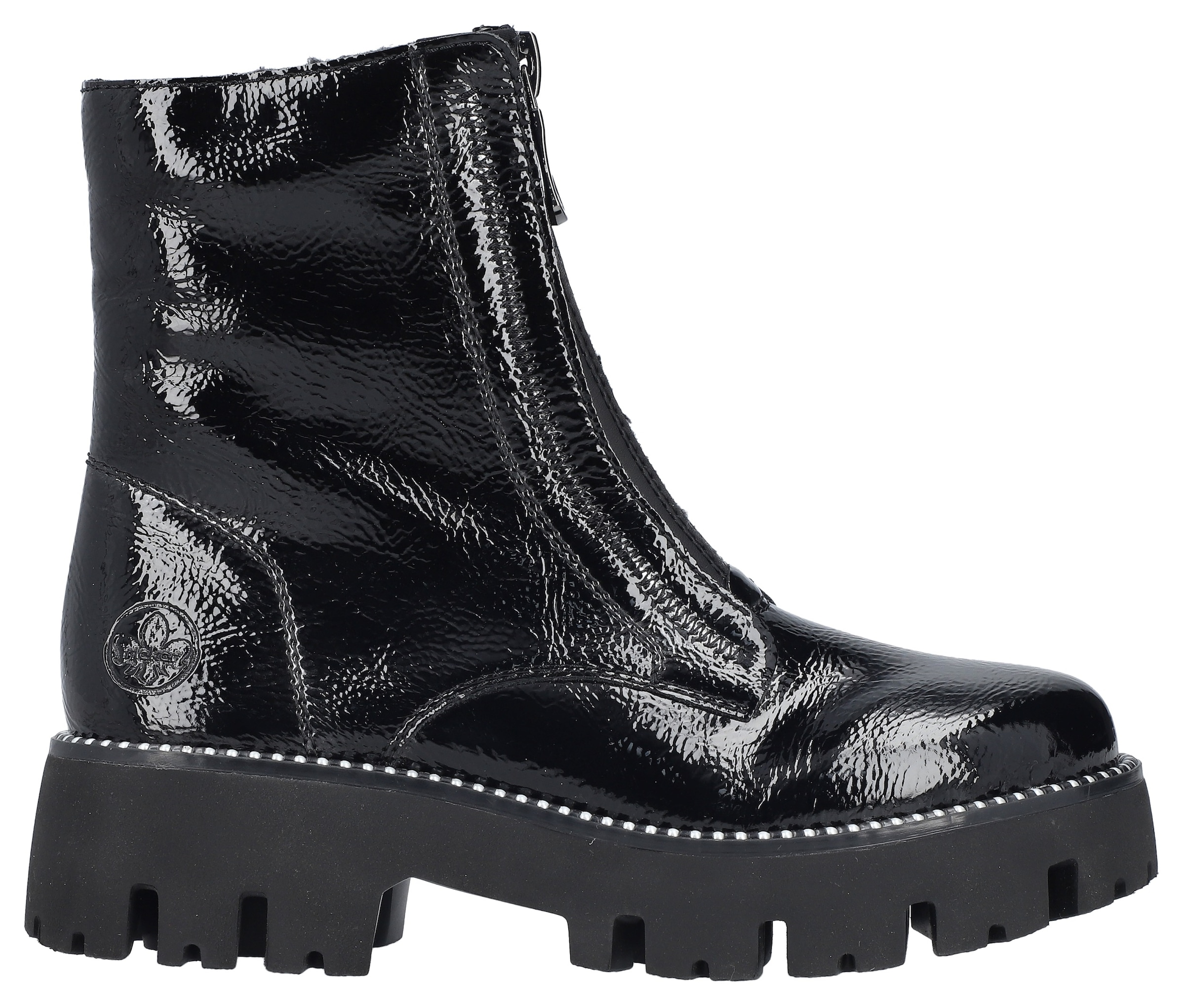 Rieker Winterstiefelette, Boots, Front Reissverschluss, Profilsohle, Nieten besetzter Rahmen