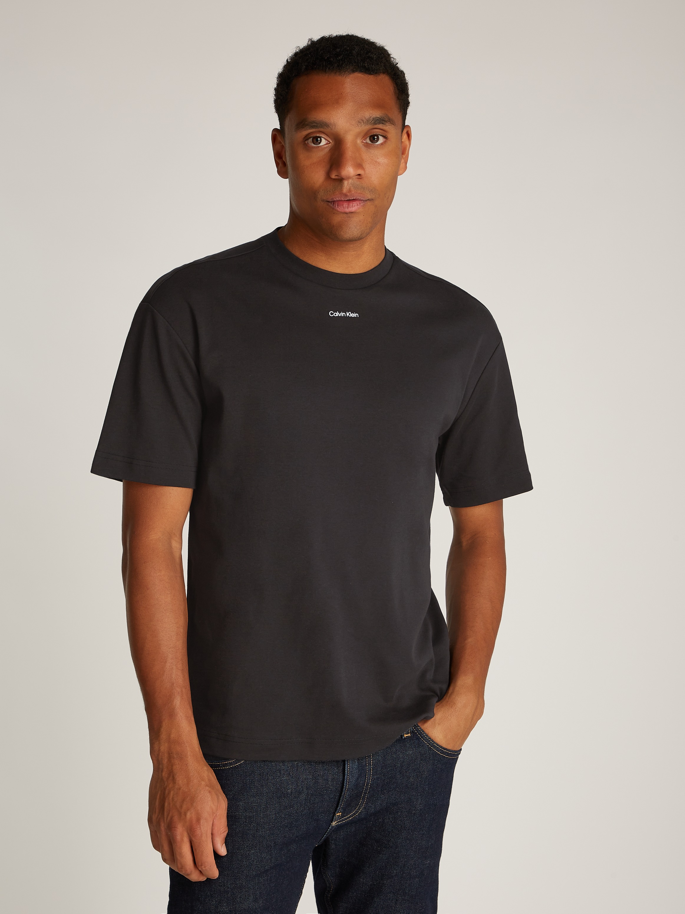 Calvin Klein T-Shirt »NANO LOGO INTERLOCK T-SHIRT« mit Logoschriftzug