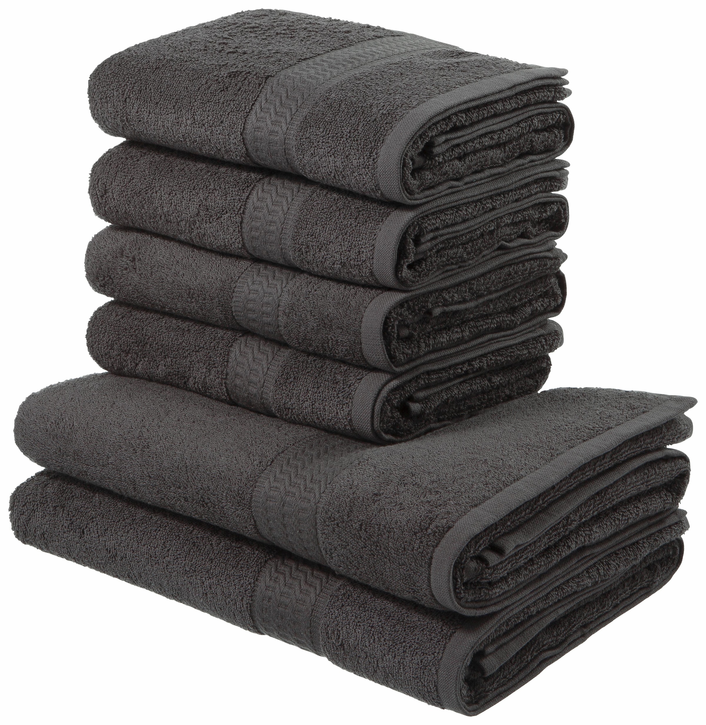 Baumwolle »Juna«, tlg., my Uni-Farben, kaufen mit Handtuch 100% Handtücher Set, in Jelmoli-Versand Bordüre, | Walkfrottee, Handtuch-Set, online 6 home Set