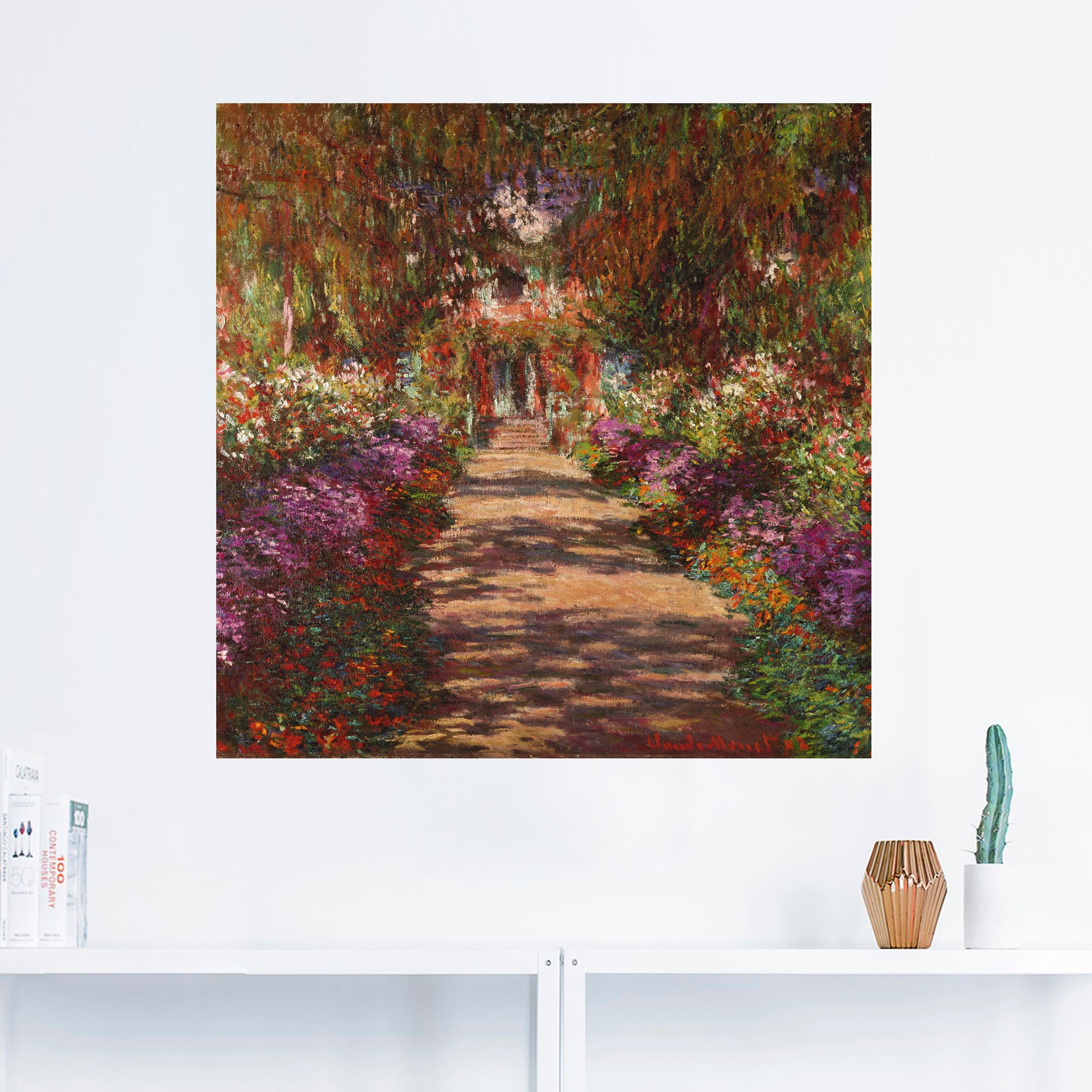 Artland Wandbild »Weg in Monets Garten in Giverny. 1902«, Garten, (1 St.), als Alubild, Outdoorbild, Leinwandbild, Poster, Wandaufkleber