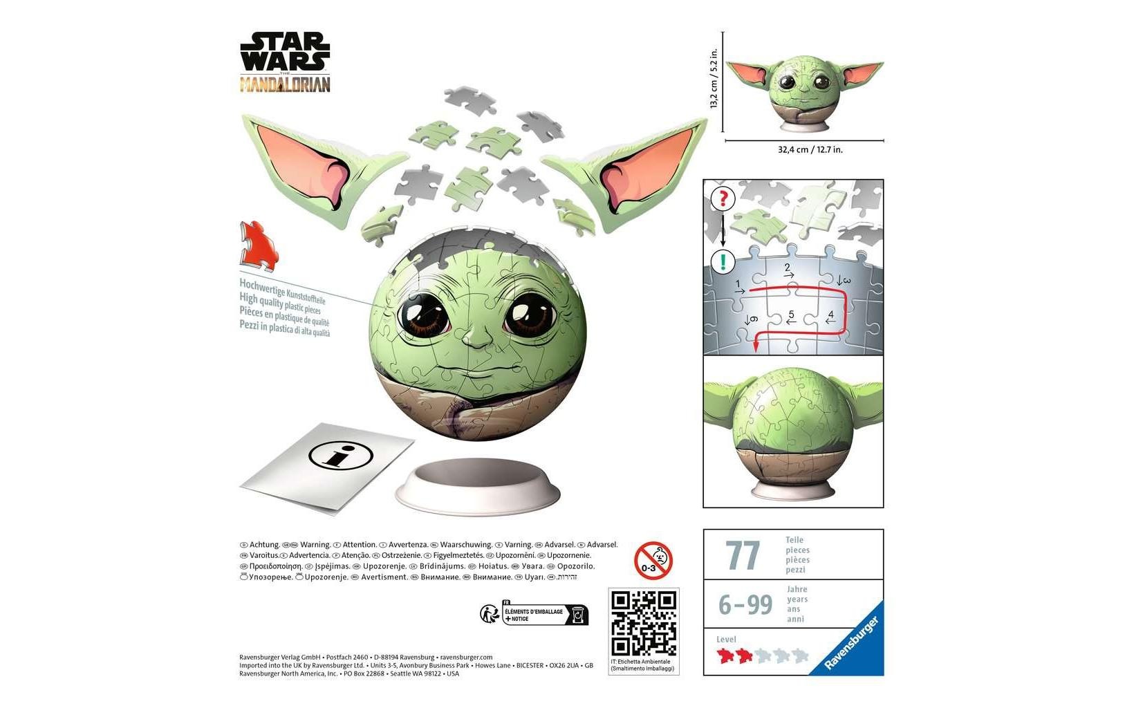Ravensburger 3D-Puzzle »Mandalorian Grogu mit Ohren«, (77 tlg.)