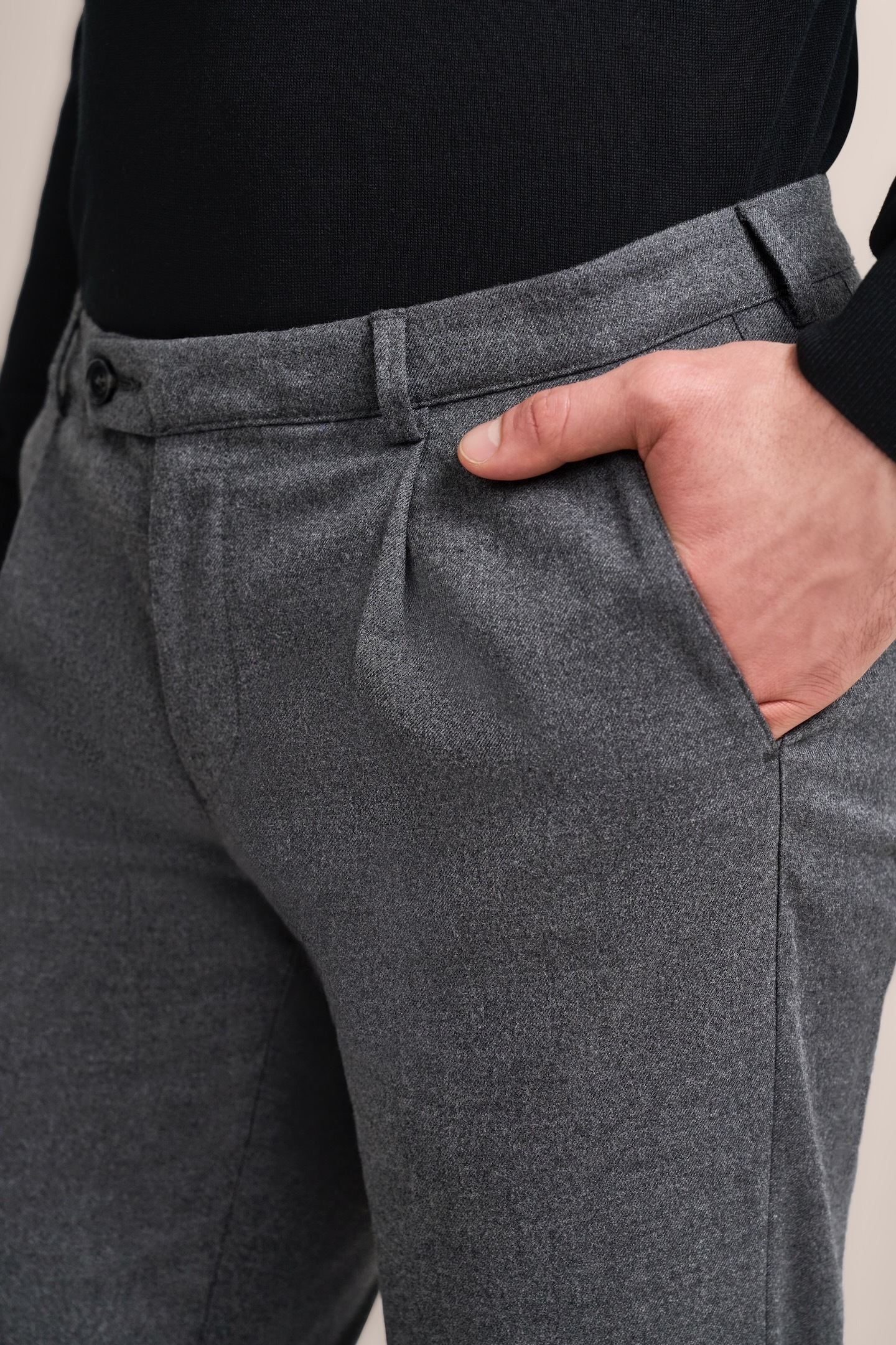 bugatti Bundfaltenhose, mit Modern-Flanell-Soft-Touch