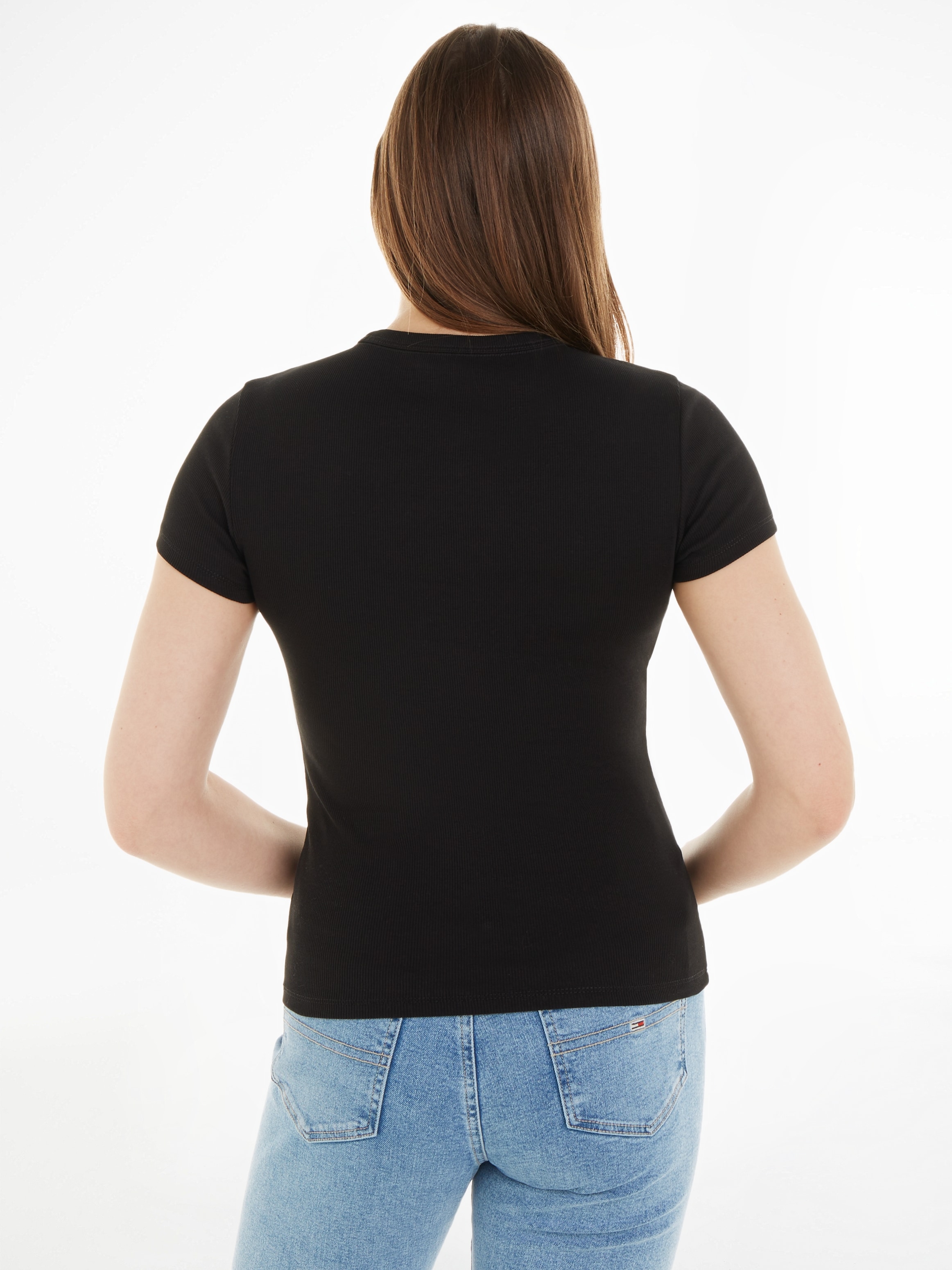 Tommy Jeans Curve T-Shirt »Slim Essential Rib«, Grosse Grössen