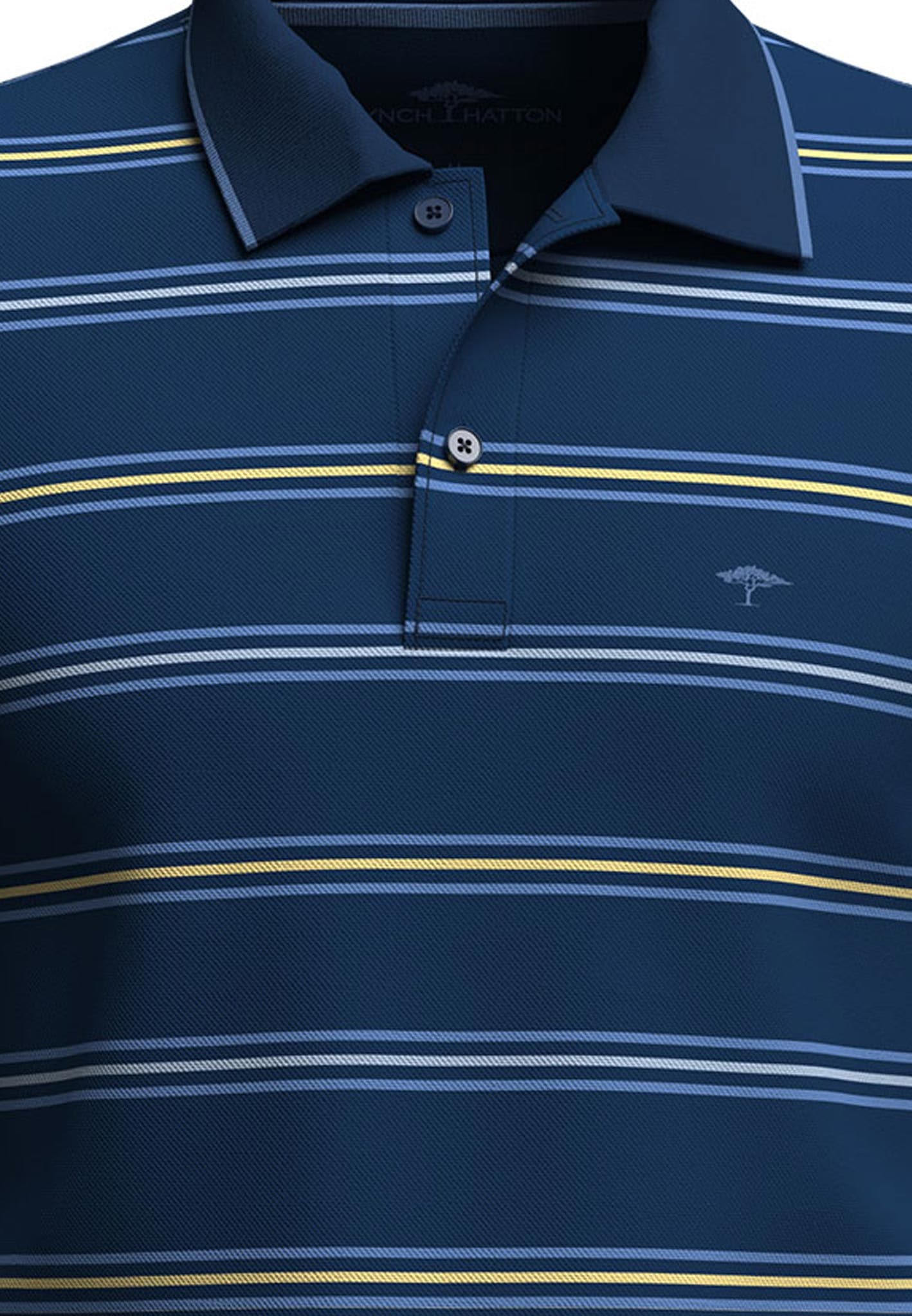 FYNCH-HATTON Poloshirt, gestreift, mit Logo-Stickerei