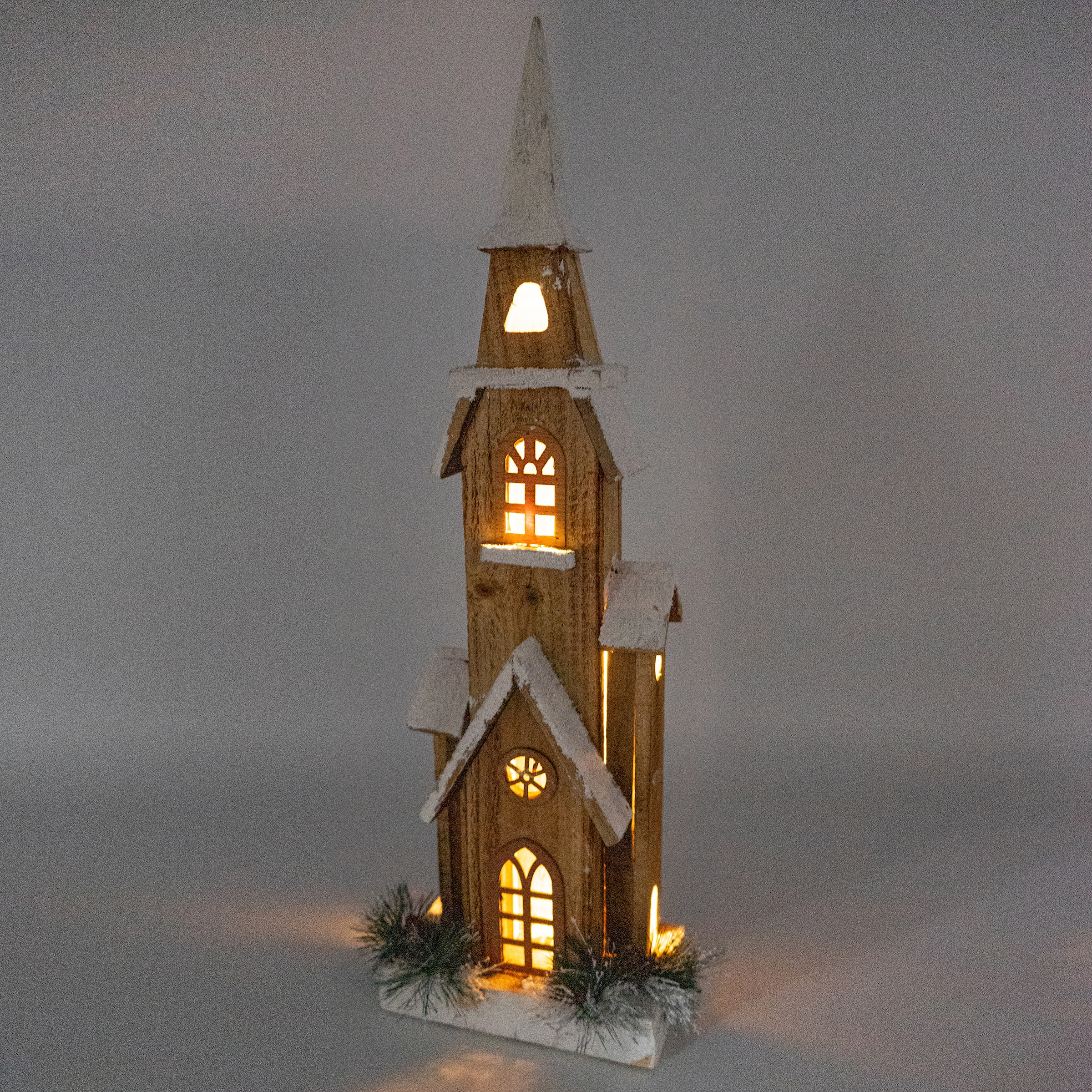 NOOR LIVING Weihnachtshaus »Weihnachtsdeko«, beleuchtete Kirche aus  Naturholz, Höhe 63 cm | Jelmoli-Versand Online Shop