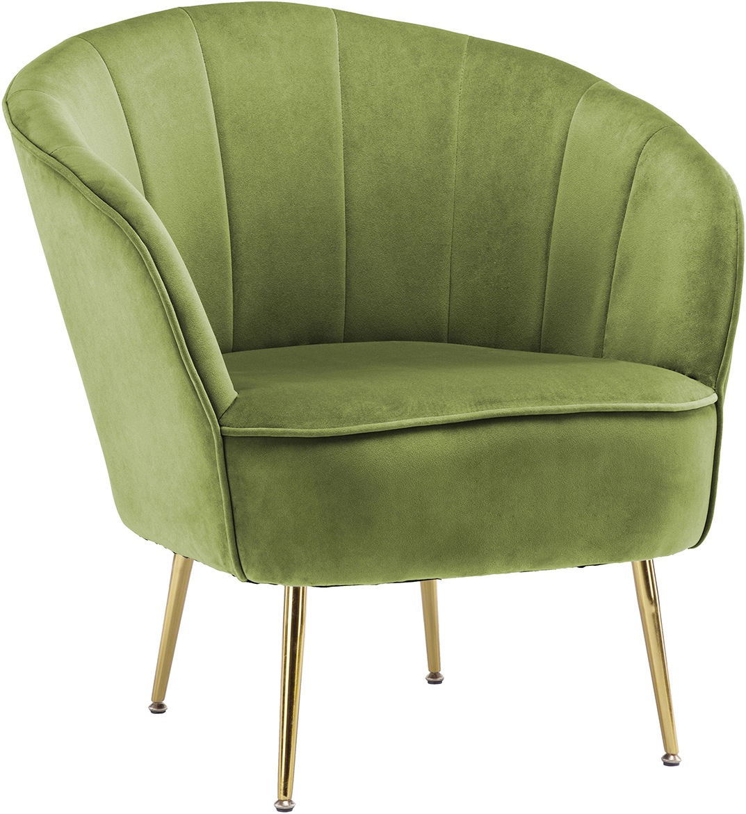 Kayoom Sessel »Loulan 125, gemütlicher Cocktail-Sessel, edler Samtbezug«, (1 St.), Cocktail-Sessel, Rückenlehne mit Ziernaht, Metallbeine in Goldfarben