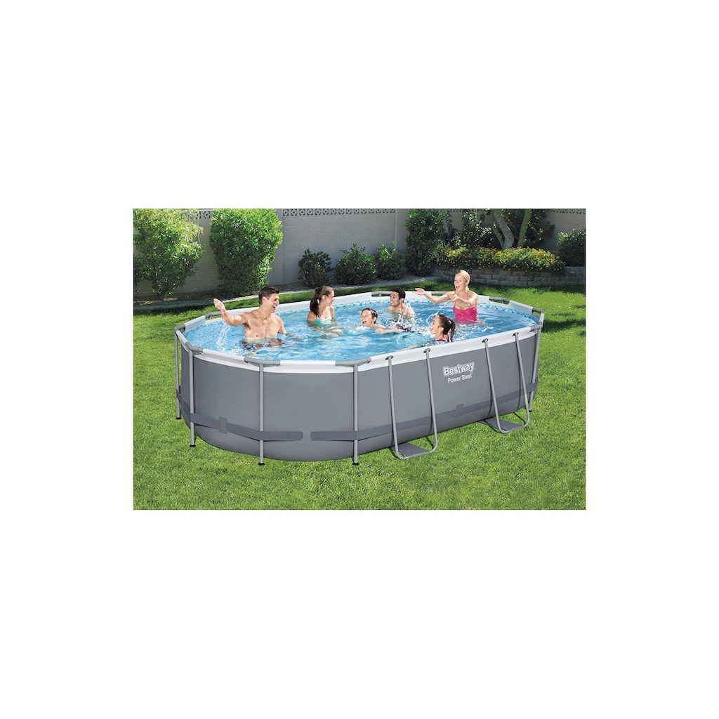Bestway Pool »Power Steel Frame Komplett-Set 488 x 305 347 x107cm«