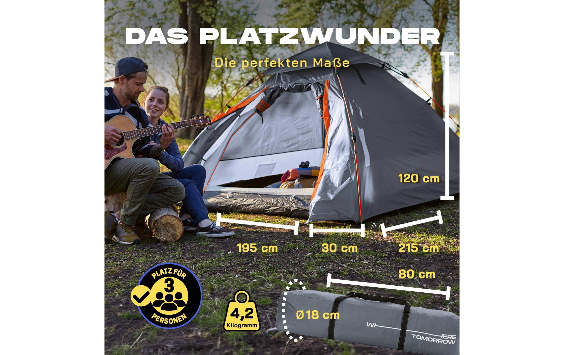 Kuppelzelt »Where tomorrow 3 Personen«, 3 Personen