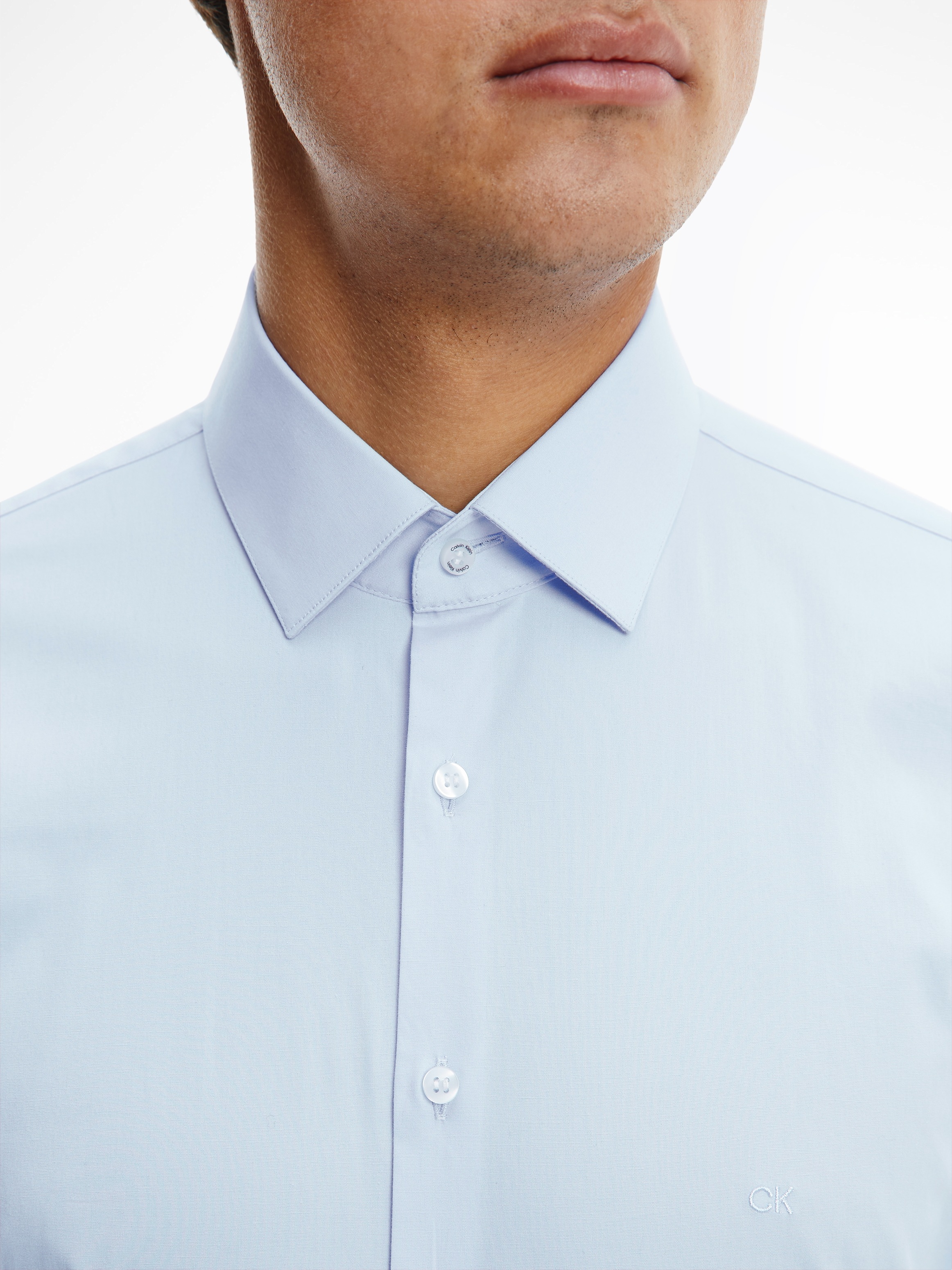 Calvin Klein Businesshemd »POPLIN STRETCH SLIM SHIRT«, mit Kentkragen