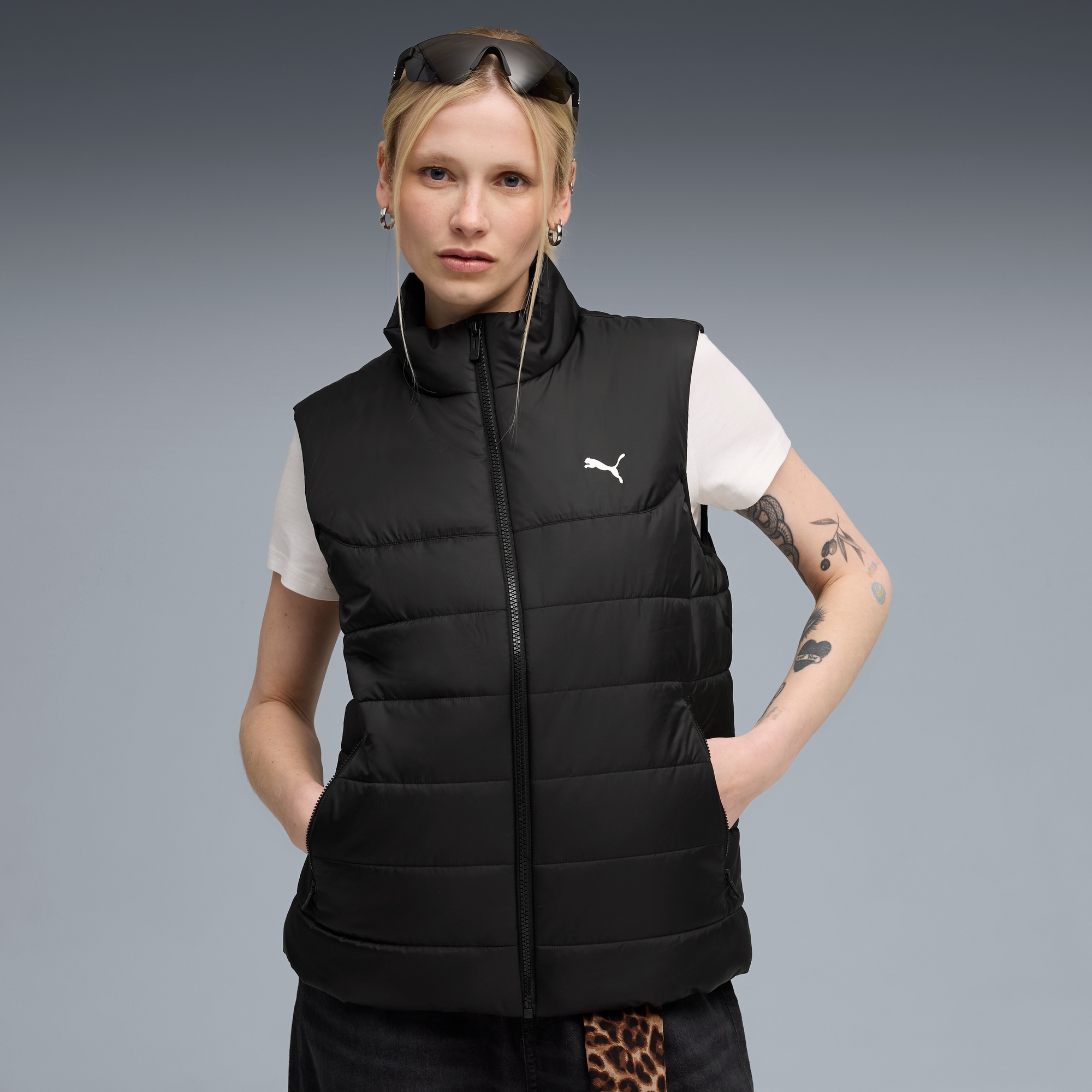 PUMA Winterjacke »ESS PADDED VEST« ohne Kapuze mit Stehkragen, wasserabweisendes Material, mit Eingrifftaschen