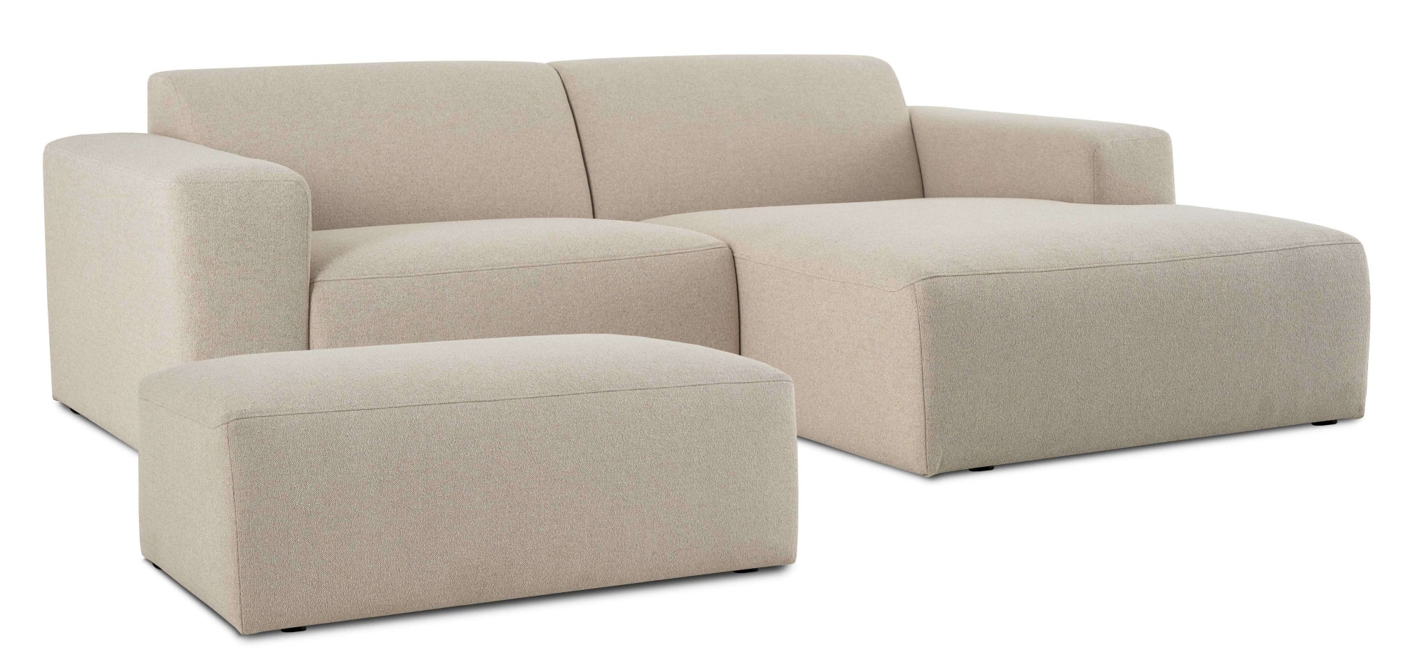 INOSIGN Ecksofa »Koa,228cm, L-Form, Modulsofa, Webstoff, Cord«, Designsofa, Set, Hocker inklusive, weicher Lounge-Sitzkomfort
