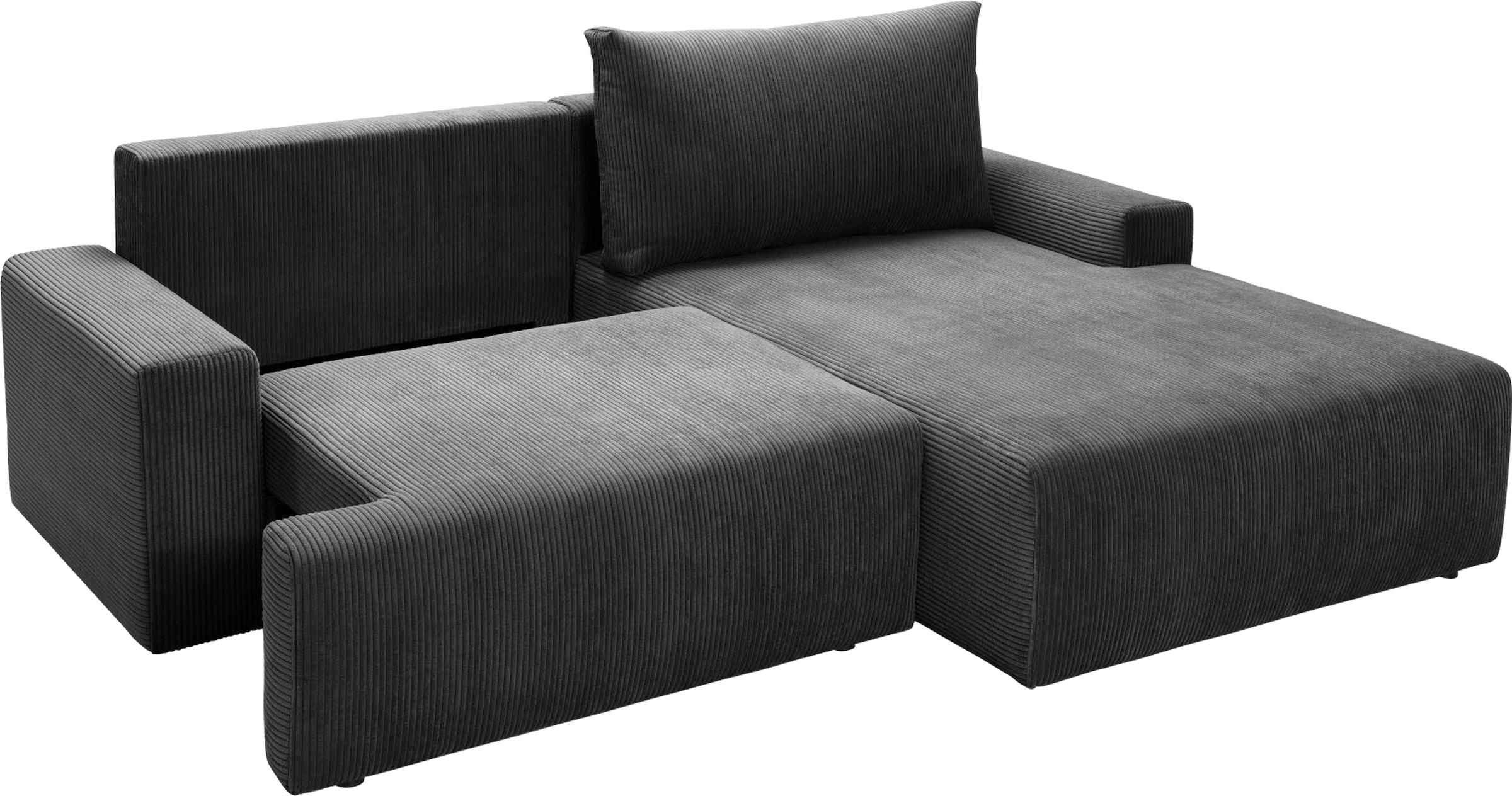 exxpo - sofa fashion Ecksofa »Orinoko, aktuelles Design und hoher Sitzkomfort, L-Form«, inkl. Bettfunktion und Bettkasten, schöne Farben im angesagten Cord