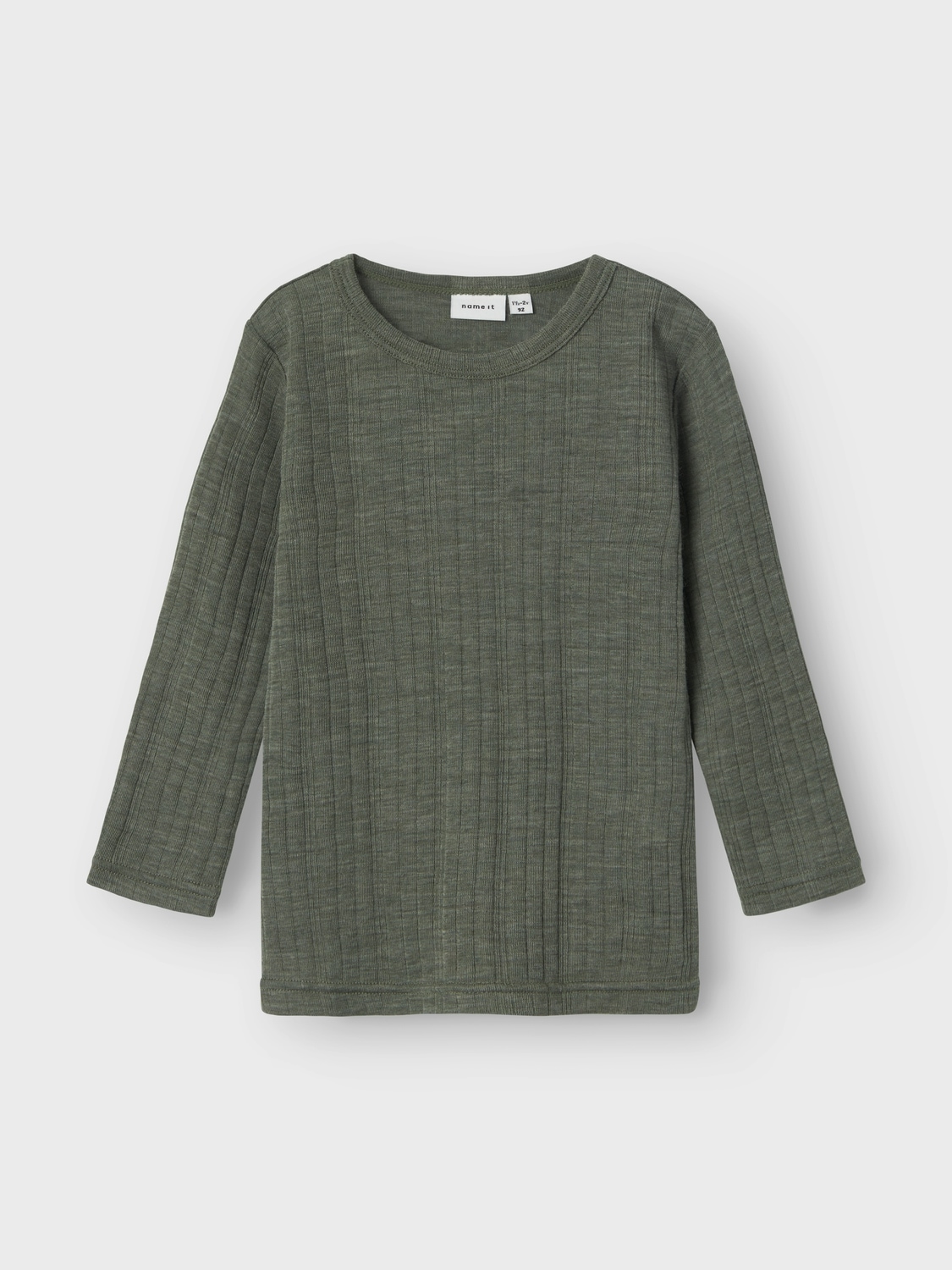 Name It Langarmshirt »NMMWANG WOOL NEEDLE LS TOP SOLID NOOS«, aus reiner Merinowolle