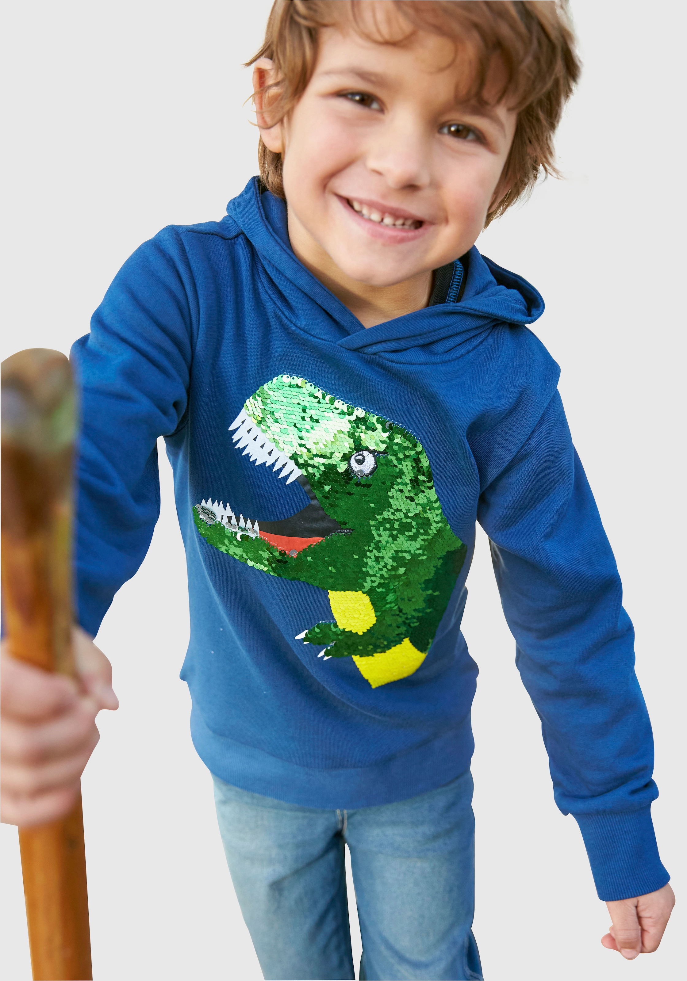 ✵ KIDSWORLD Kapuzensweatshirt »mit Dino Wendepailletten« tollem Jelmoli-Versand aus entdecken günstig 
