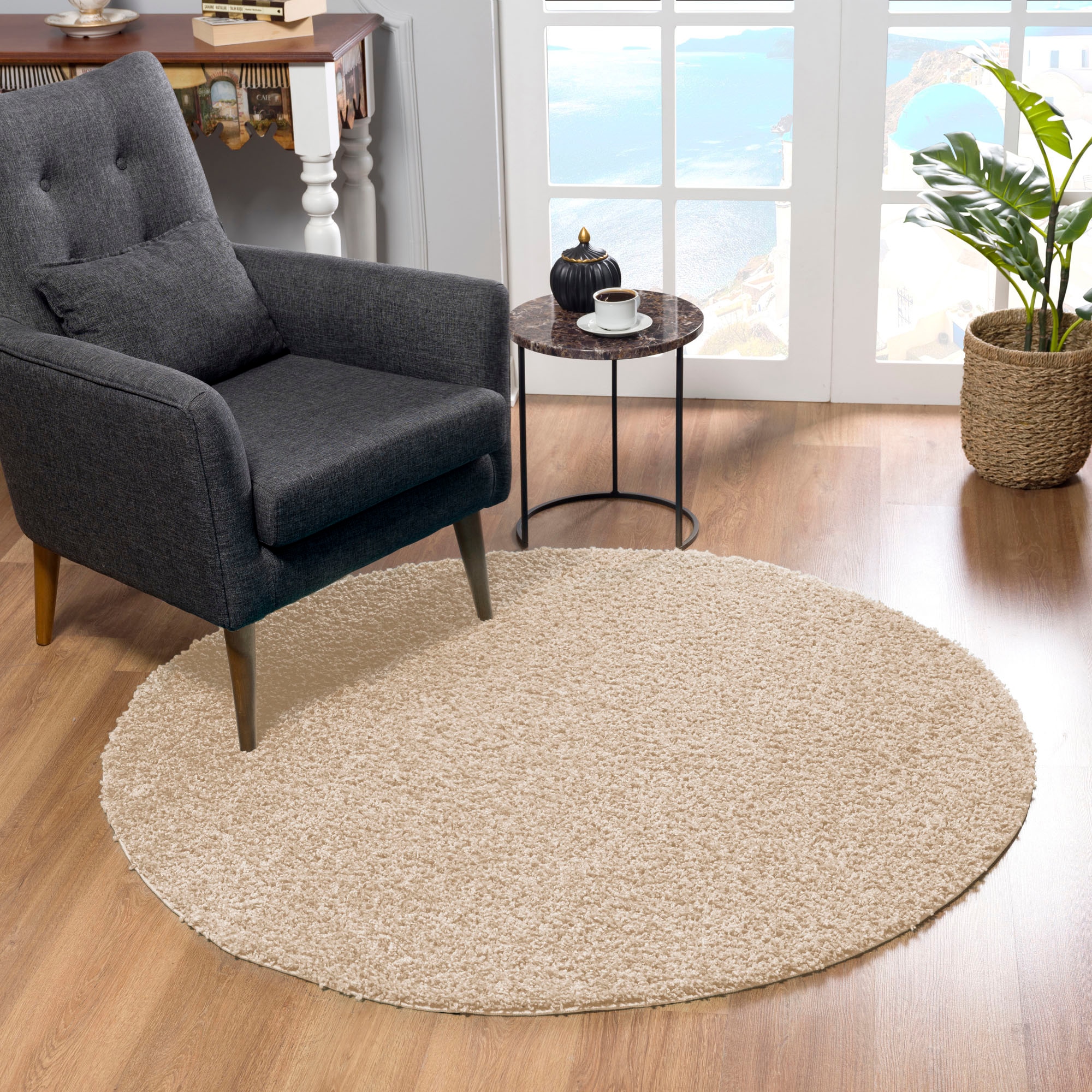 Sanat Hochflor-Teppich »LOCA«, rund, 30 mm Höhe, Wohnzimmer, Langflor, Shaggy, Schlafzimmer