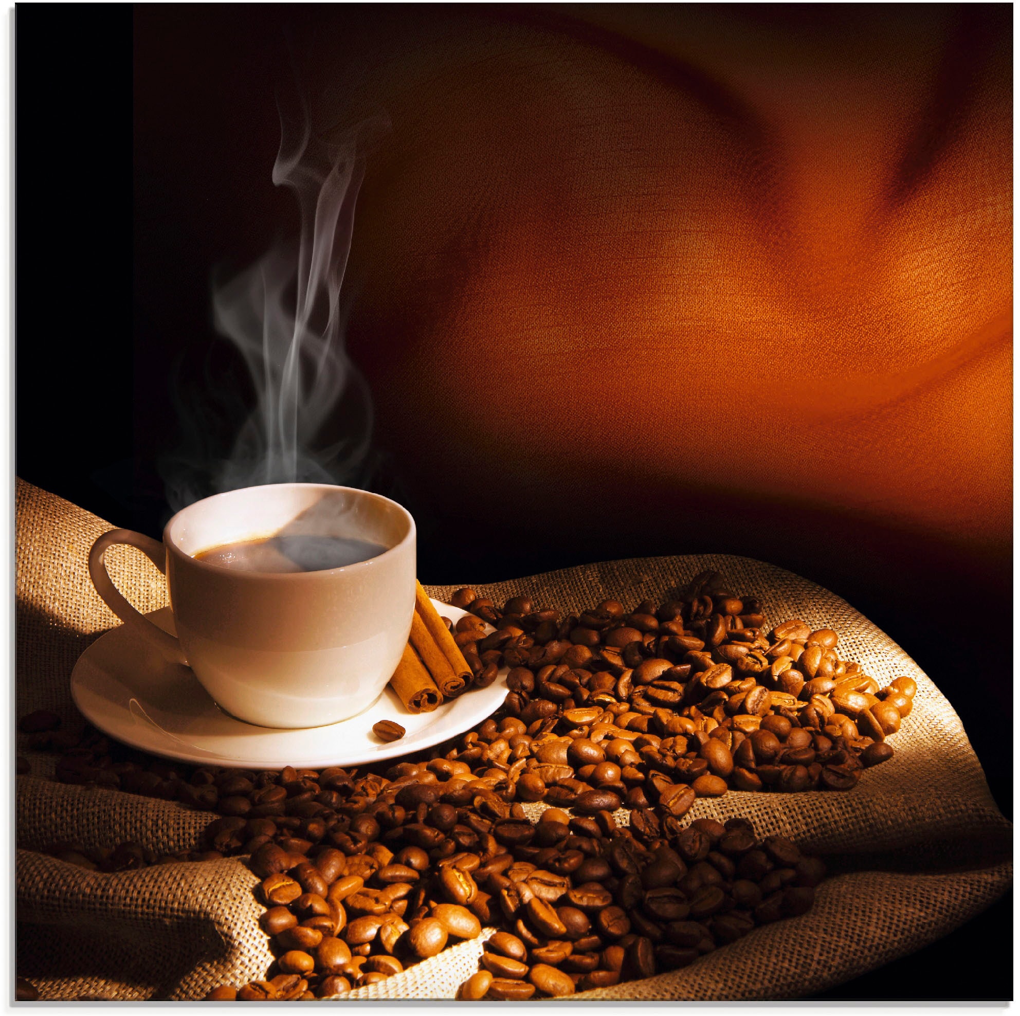 Artland Glasbild »Dampfende Jelmoli-Versand Kaffee«, bestellen (1 Grössen St.), Tasse online Getränke, verschiedenen | in