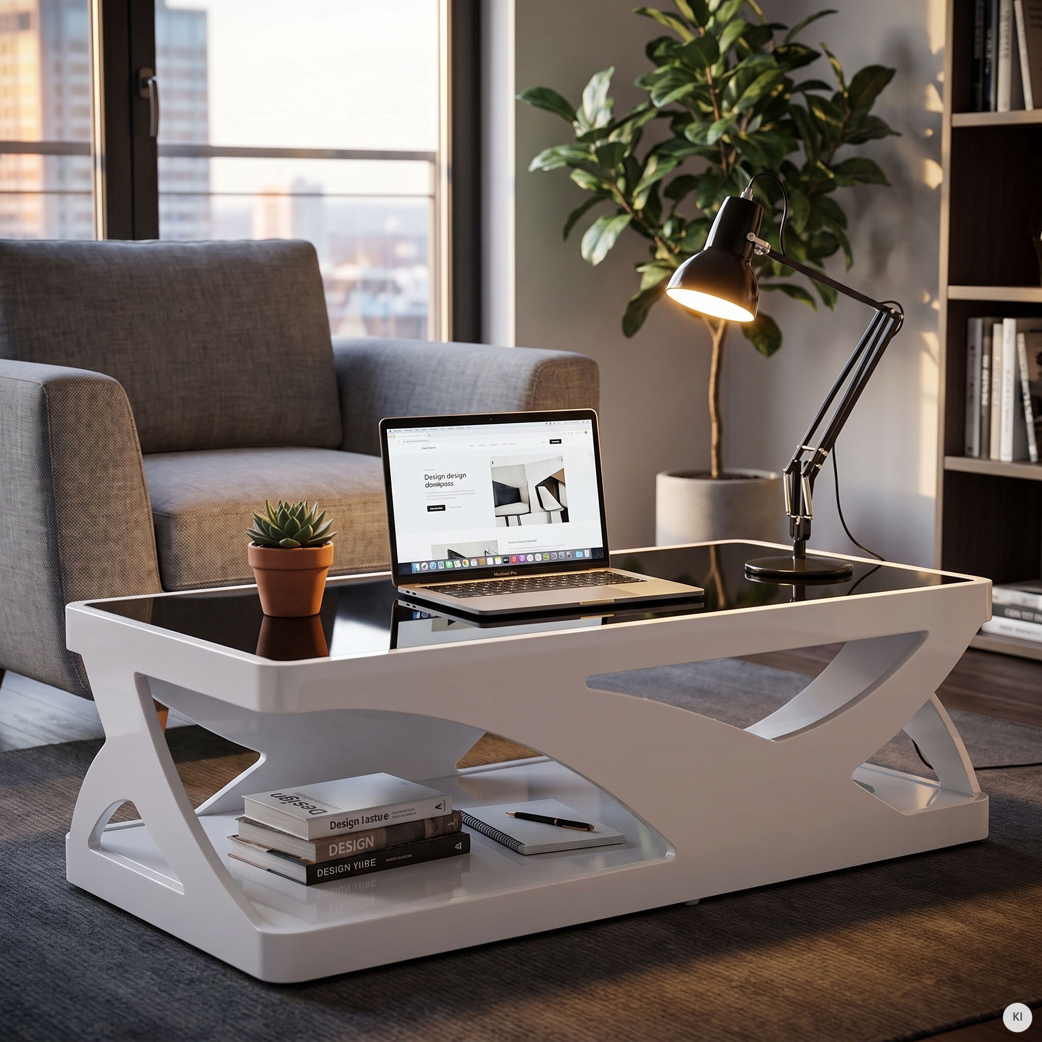 SalesFever Couchtisch "Lacona Coffeetable mit stilvollem Aussehen" Schwarzglasplatte: Eleganz in Rechteck oder Quadrat