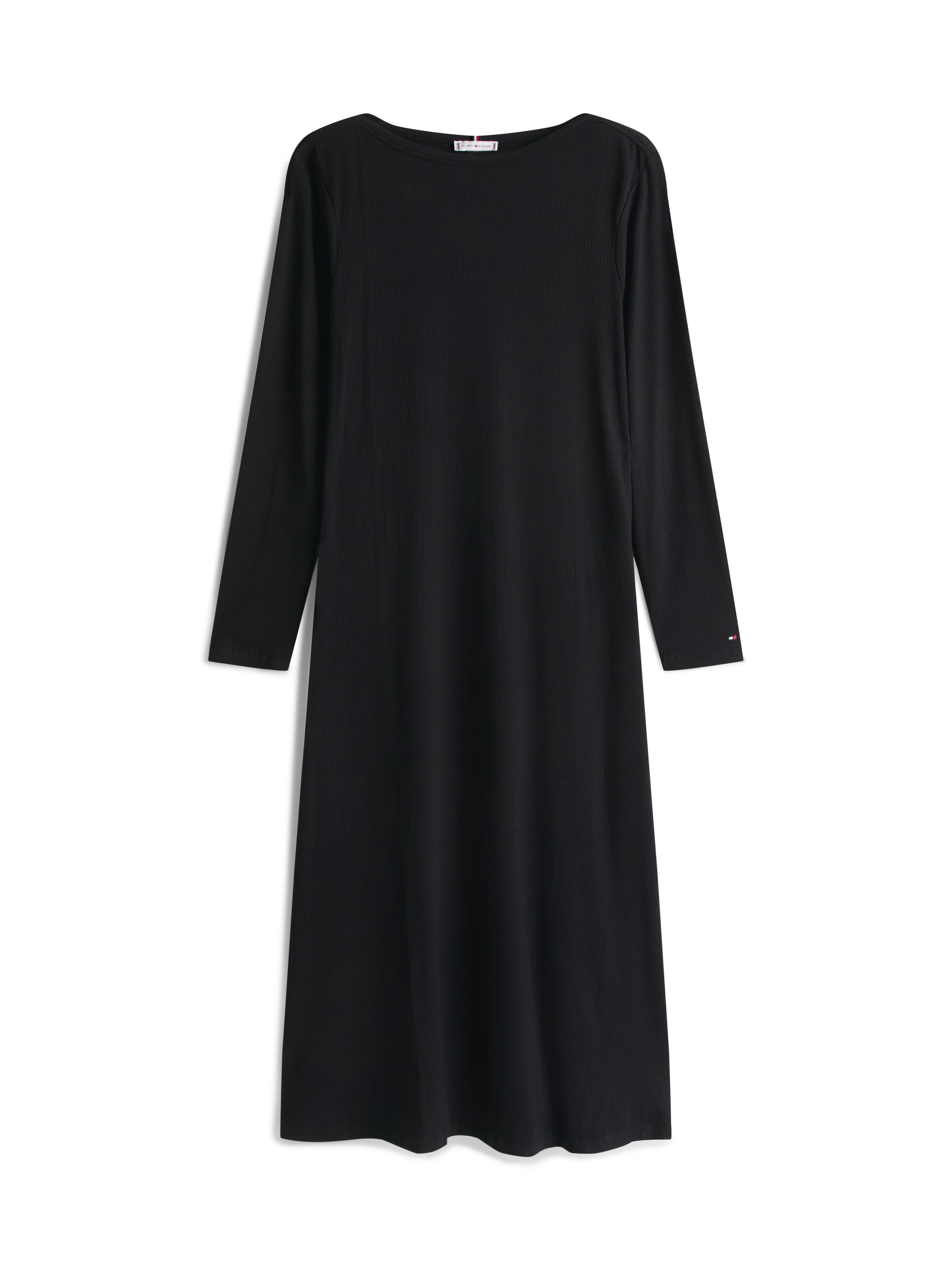 Tommy Hilfiger Curve A-Linien-Kleid »CRV 5X2 RIB FLARE MIDI DRESS LS«, in grossen Grössen, in gerippter Struktur und ausgestellter Form