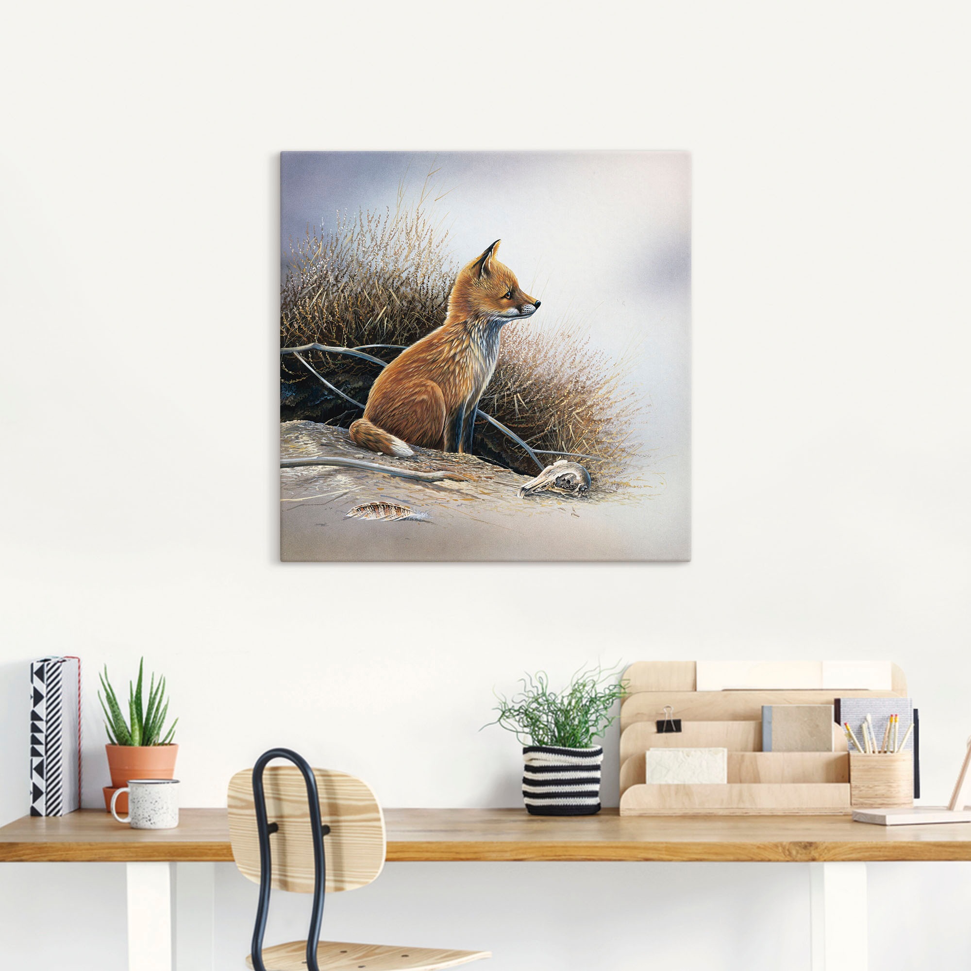 Artland Wandbild »Kleiner Fuchs«, Wildtiere, (1 St.), als Leinwandbild, Poster in verschied. Grössen
