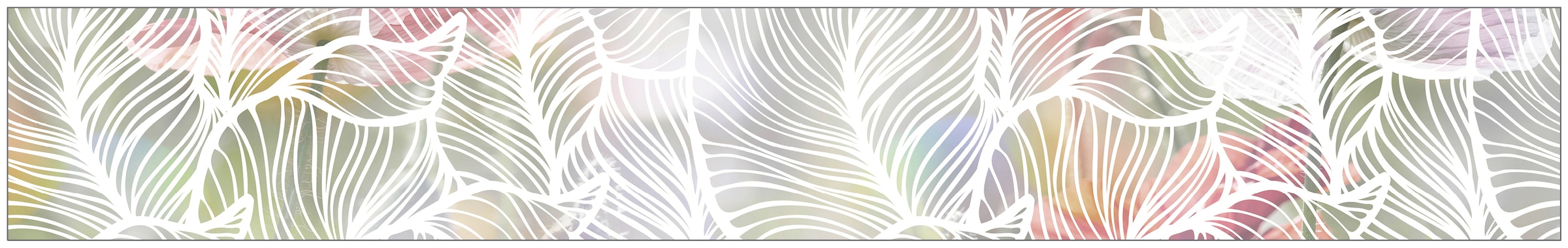 MySpotti Fensterfolie »Look Leaves white«, halbtransparent, glattstatisch haftend, 200 x 30 cm, statisch haftend