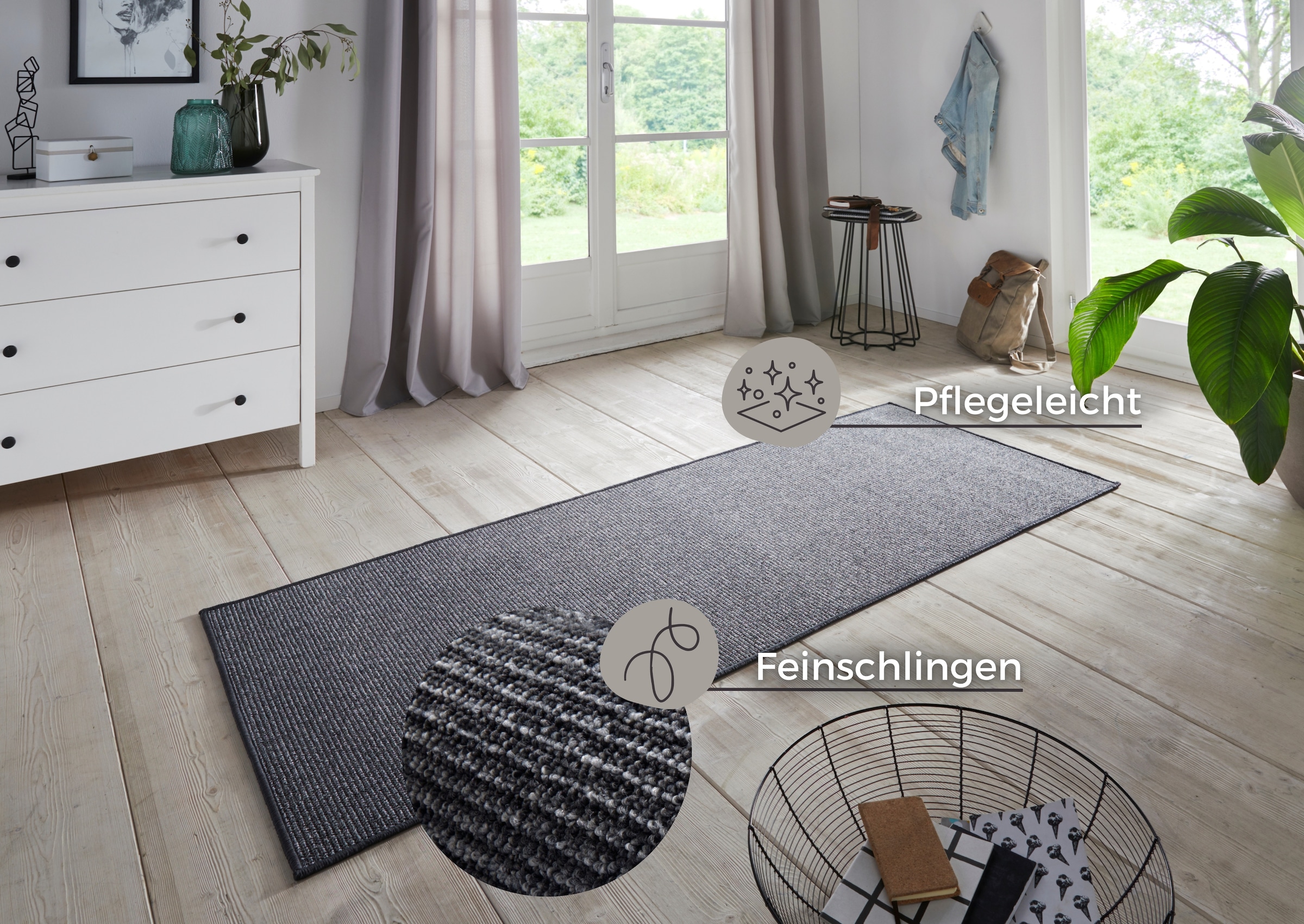 HANSE Home Läufer »Bouclé«, rechteckig, Rutschfest, Sisal Optik, Teppichläufer, Teppich, Küche, Flur, Schlicht