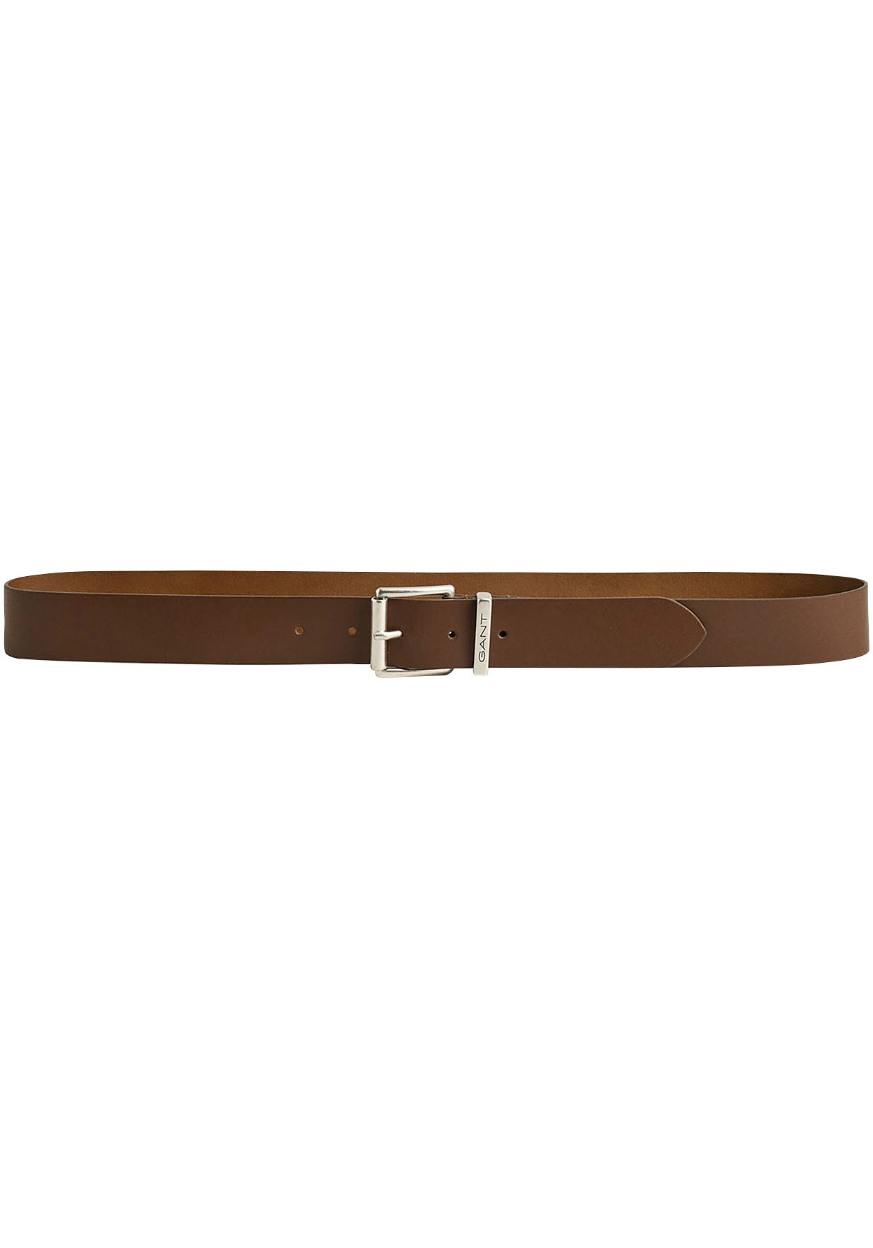 Gant Ledergürtel »LOGO LEATHER BELT« mit silberner Schnalle, Dornschliesse, 100% Echt Leder, Langlebig