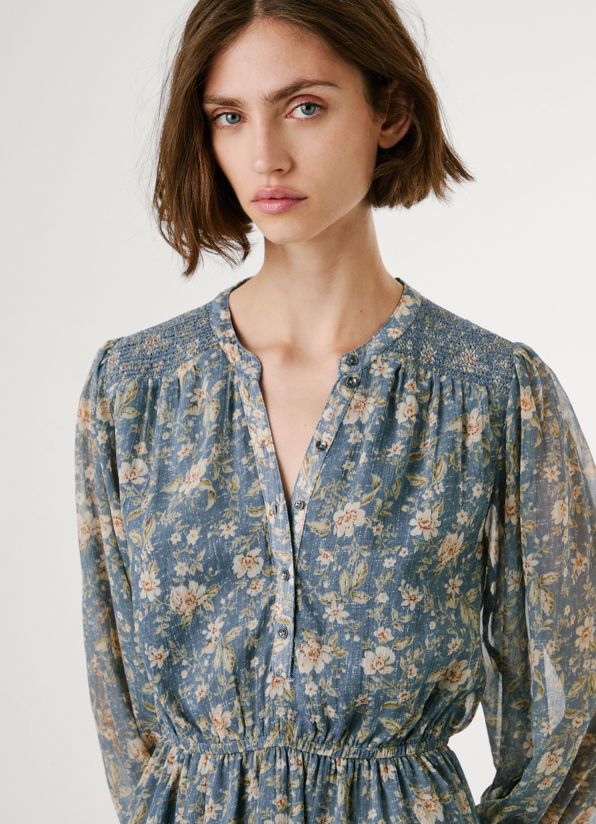 Pepe Jeans Blusenkleid »LONDYN DRESS«, tailliert, mit elastischem Bündchen