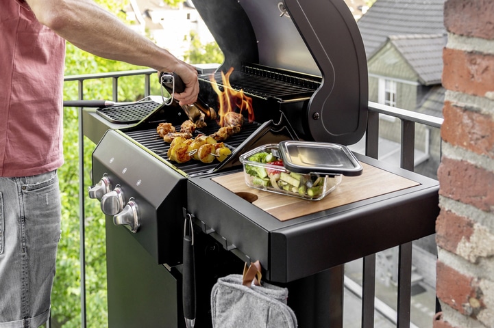 WENKO Hakenleiste »Modell Ima«, magnetisch, mit 4 Haken für Spültücher und Grillzubehör, ohne Bohren