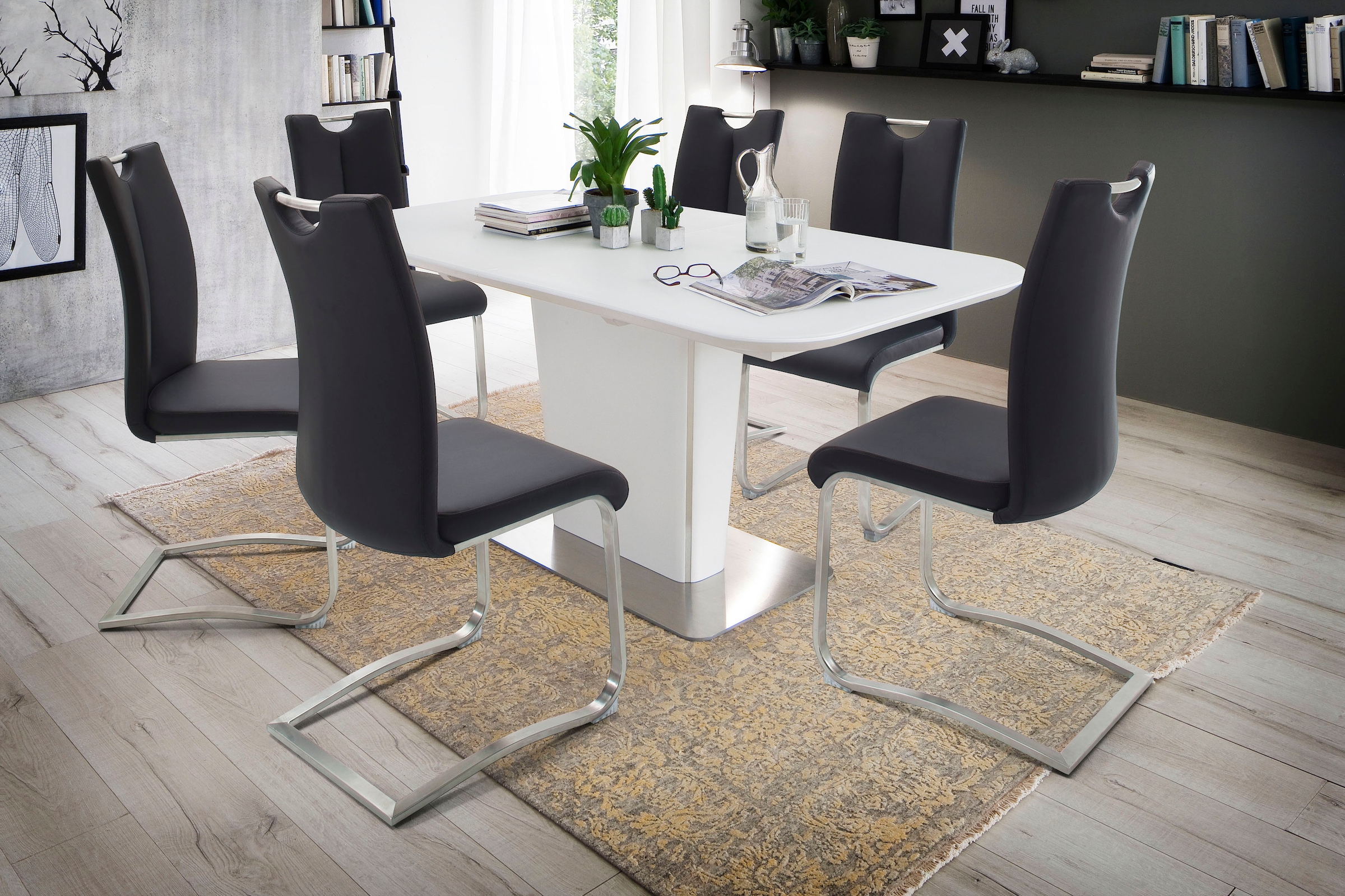 MCA furniture Freischwinger | 140 Stuhl belastbar St., 2 shoppen (Set), online Leder, Jelmoli-Versand Echtlederbezug, Kg »Artos«, mit bis
