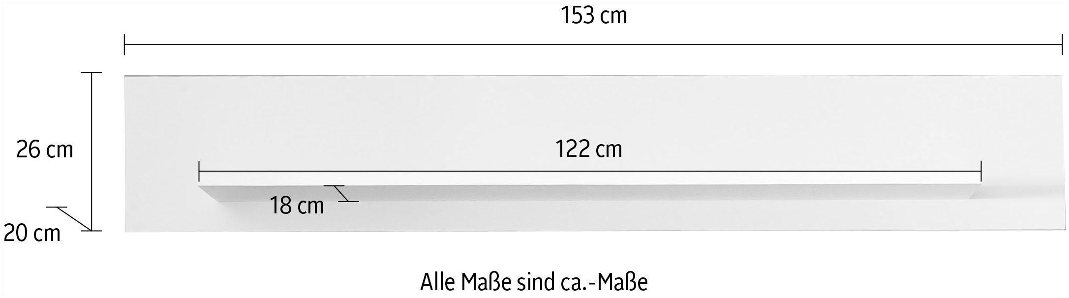 trendteam Wandregal »Taormina«, Zeitloses Wandboard - Masse (B/T/H) 153/20/26 cm