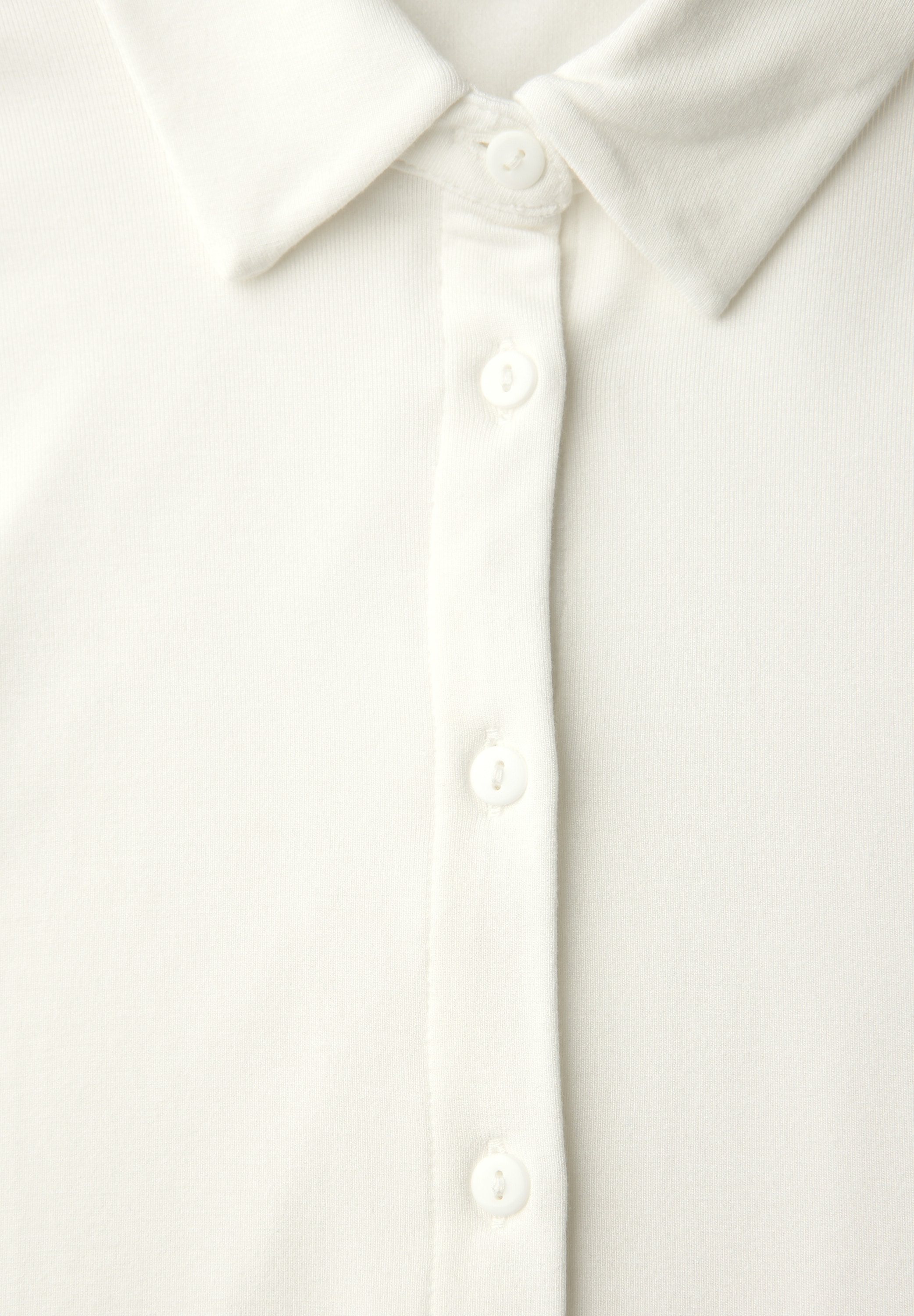 STREET ONE Langarmshirt, Jersey-Shirt im Blusen-Look und mit Knopfleiste