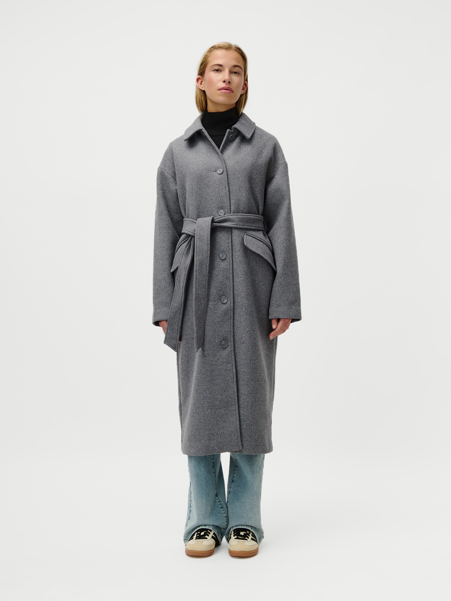 LeGer Langmantel »Anaida, LeGer by Lena Gercke«, Regular fit mit Rundhalsausschnitt