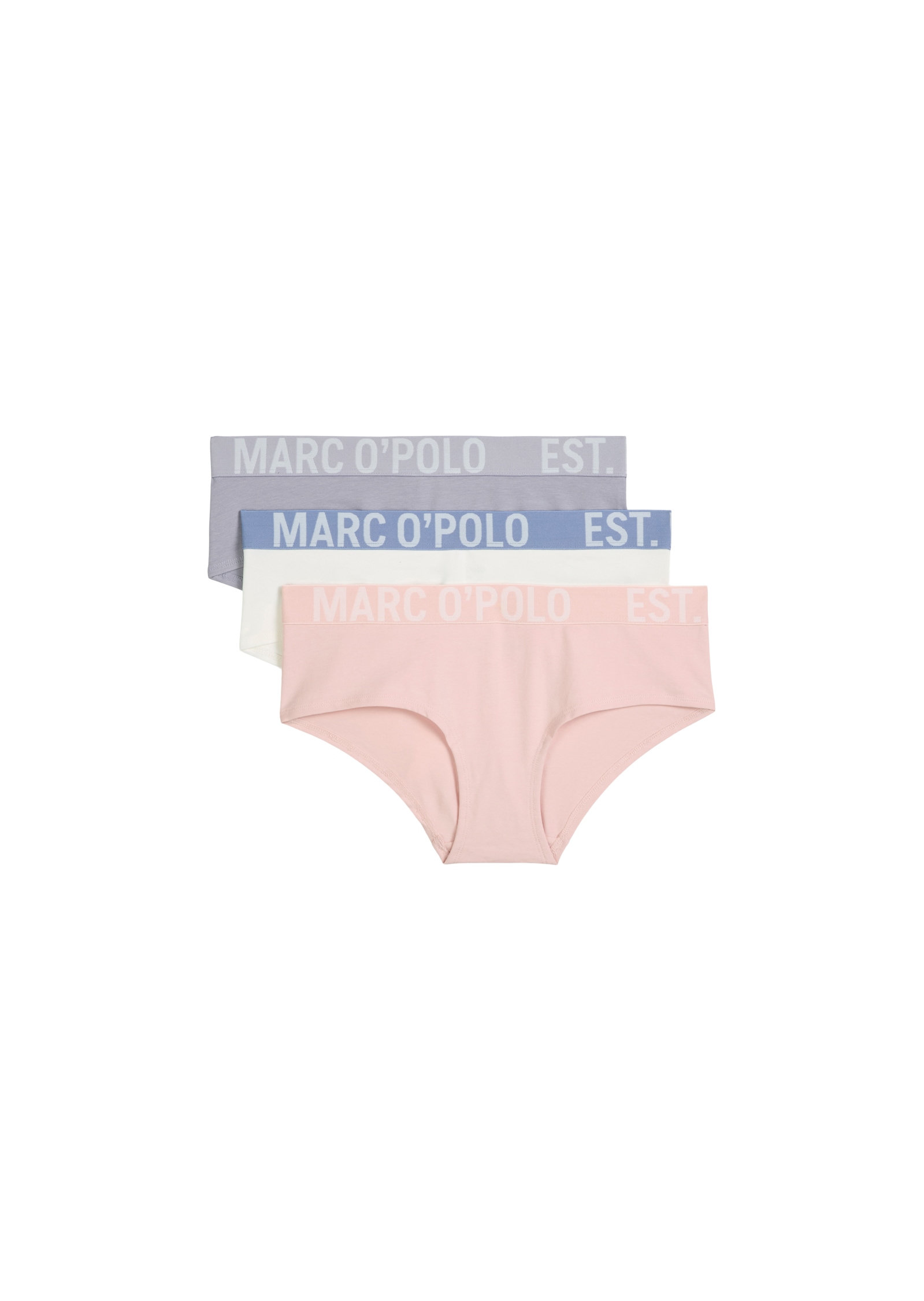Marc O'Polo Panty »Essentials« 3er Pack, Baumwollmix, atmungsaktiv, Logo-Bund, hüftiger Sitz, weich, elastisch
