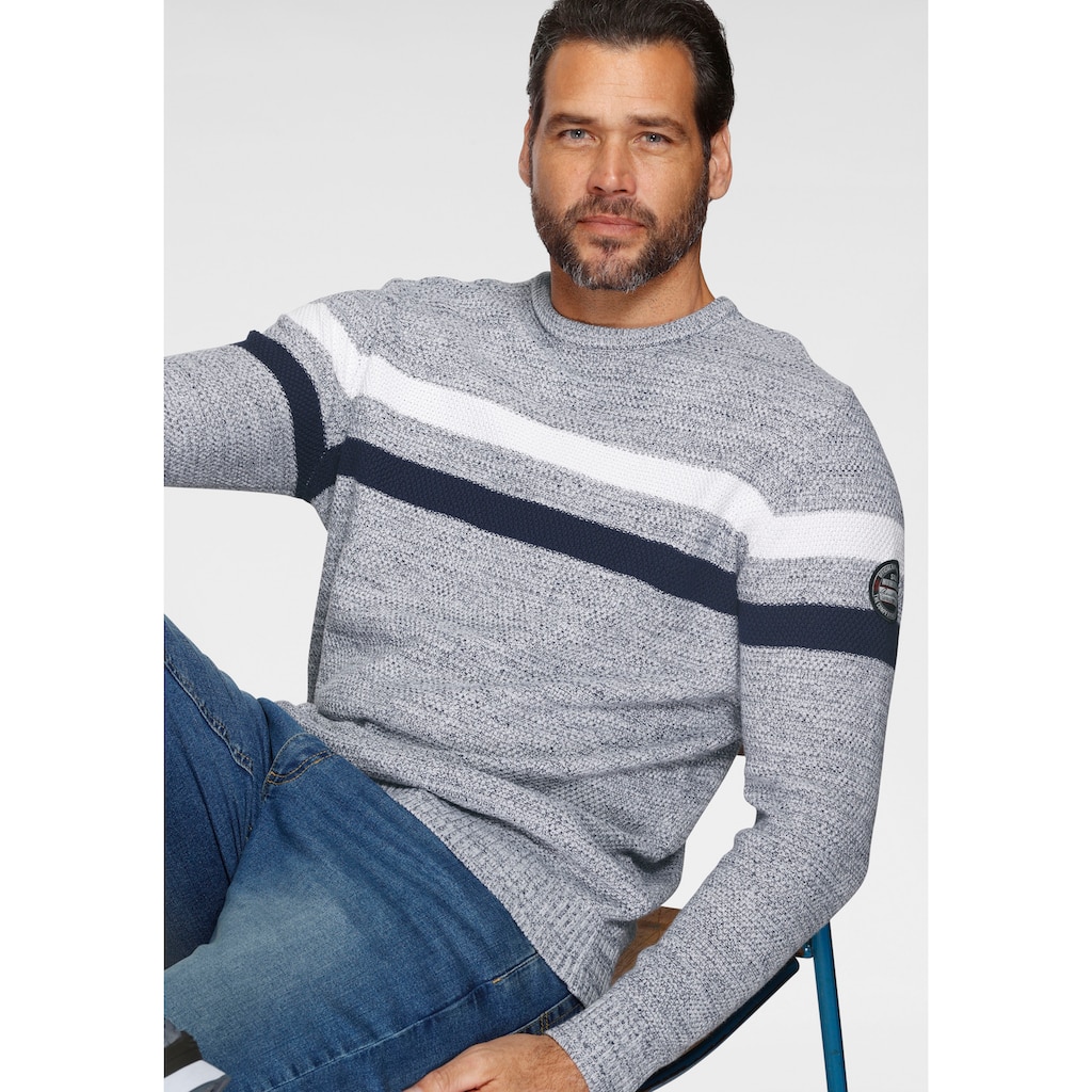 Man's World Strickpullover, in melierte Optik