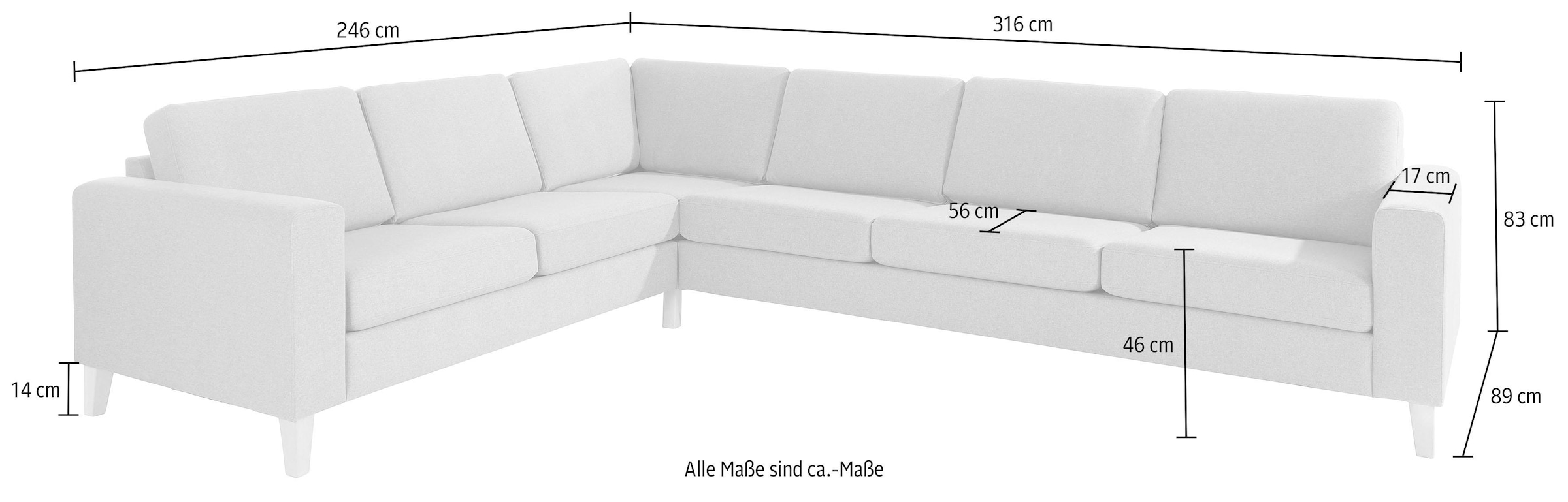 ❤ ATLANTIC home collection Schenkel Ecksofa montierbar Jelmoli-Online Wellenunterfederung, Shop »Terra«, oder kaufen links langer mit im rechts