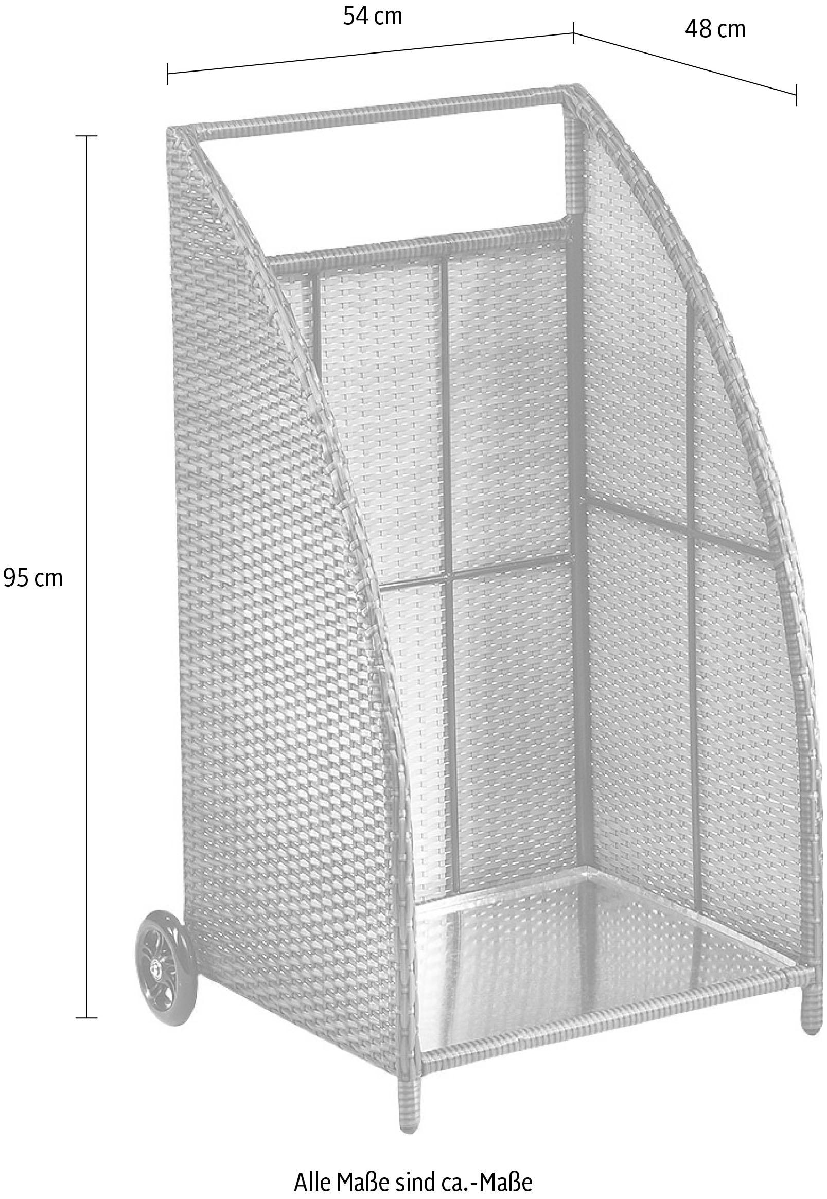 locker Kaminholzkorb, 54/48/95 cm