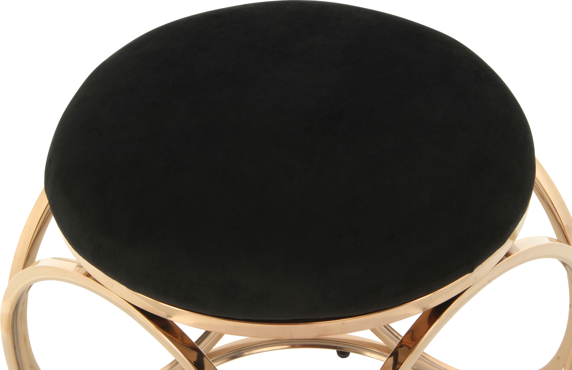 Kayoom Sitzhocker »Hocker Whitney 325,Hocker mit offenem Design, Gestell aus Metall«, (1 St.), glamourös, hochwertig, pflegeleicht, rundes Sitzkissen