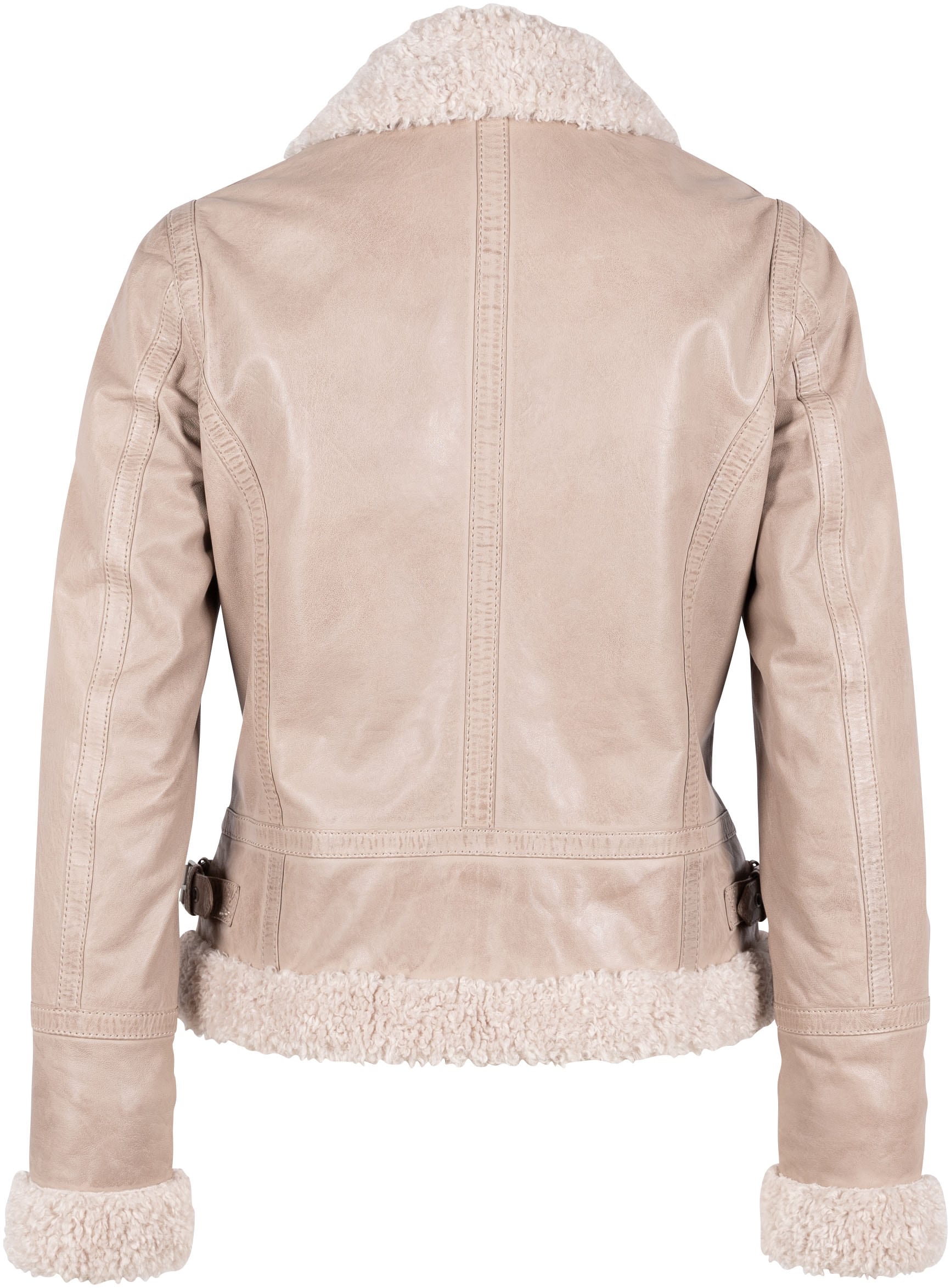 Mauritius Lederjacke »GWPhilina«, mit Fellimitat, Reissverschluss, Schnallen