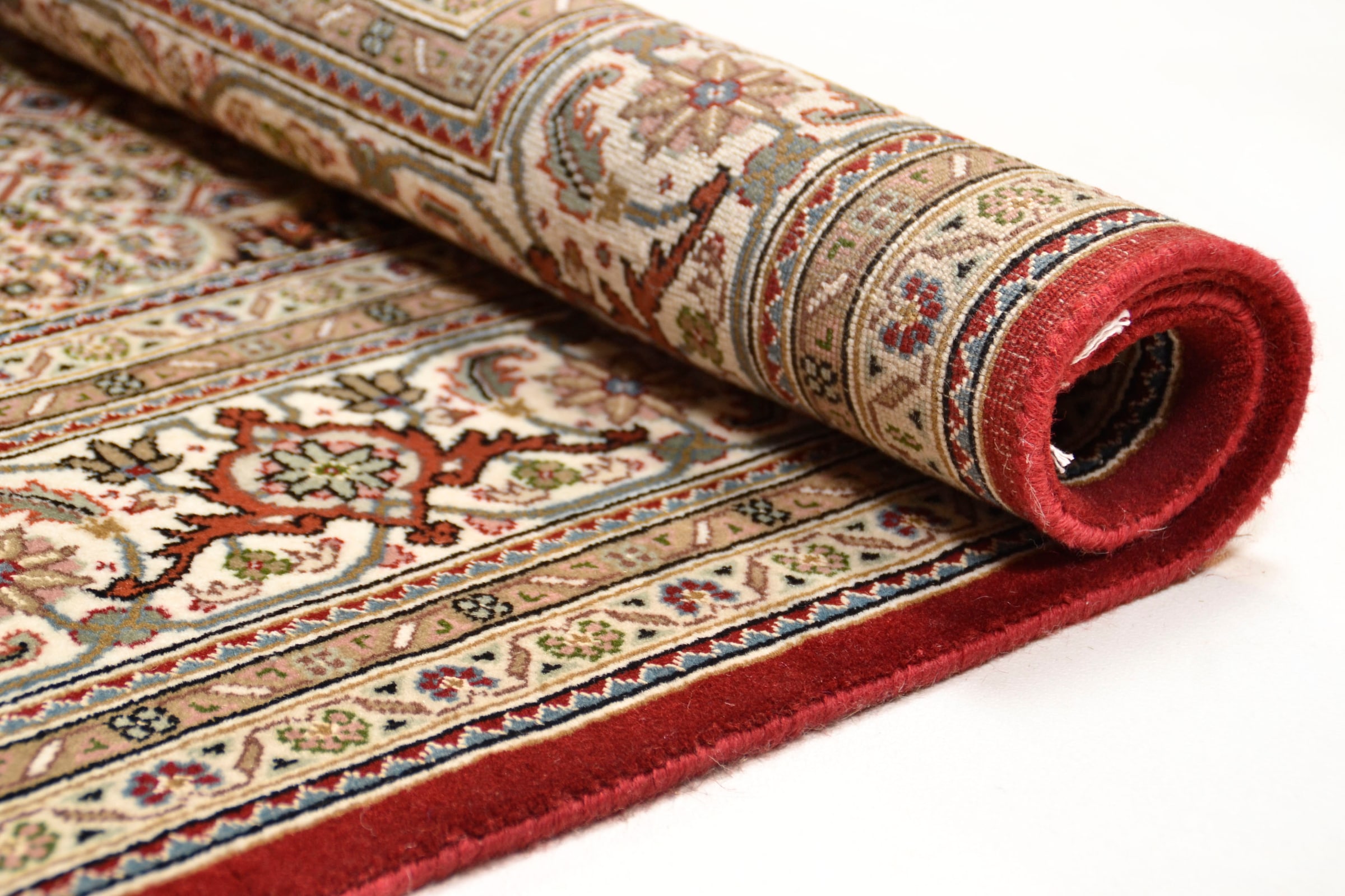 THEKO Orientteppich »Mahi Tabriz«, rechteckig, handgeknüpft, Material: 80%Wolle, 20% Seide, mit Fransen