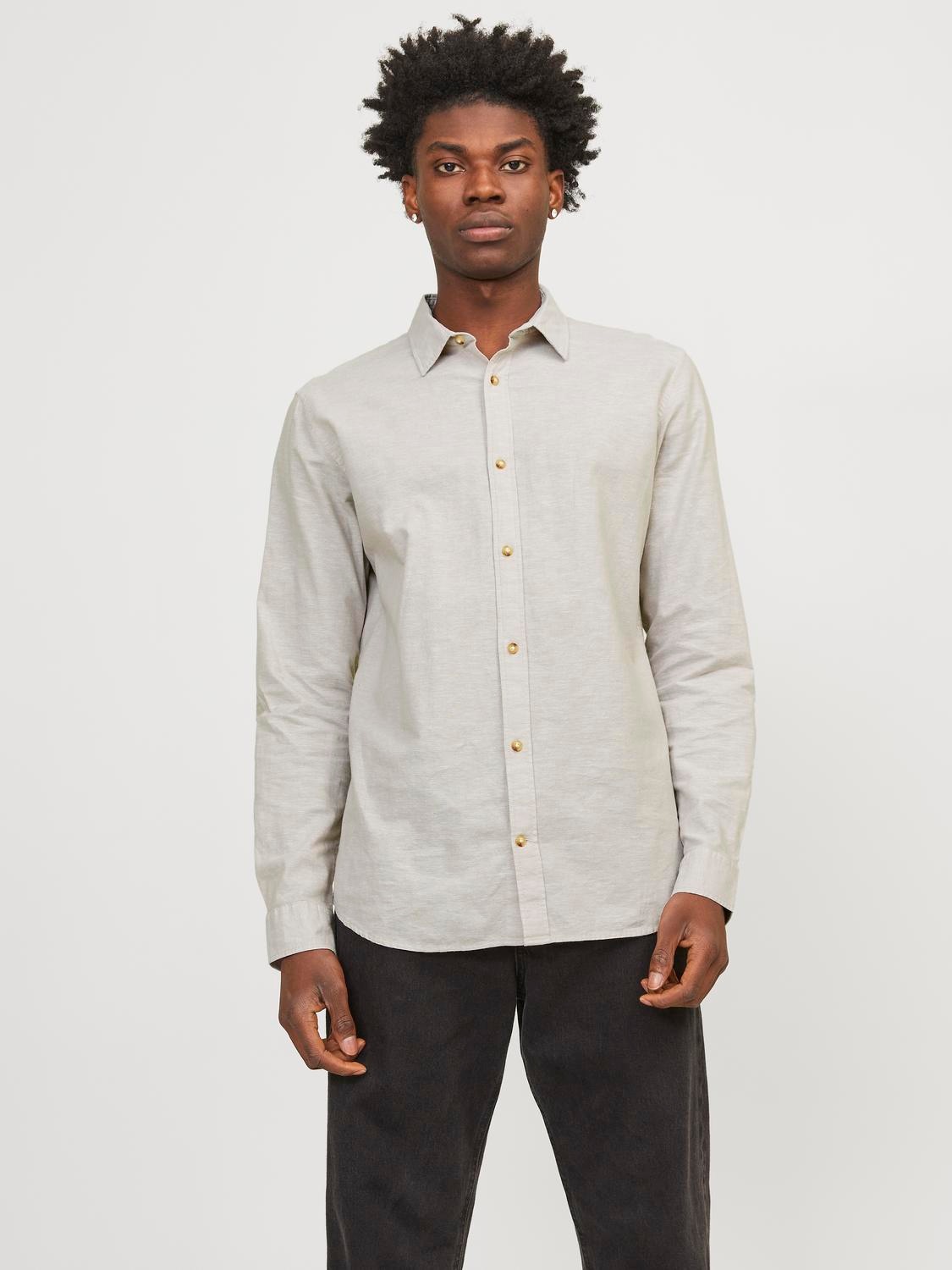 Jack & Jones Langarmhemd »JJESUMMER LINEN BLEND SHIRT LS SN«