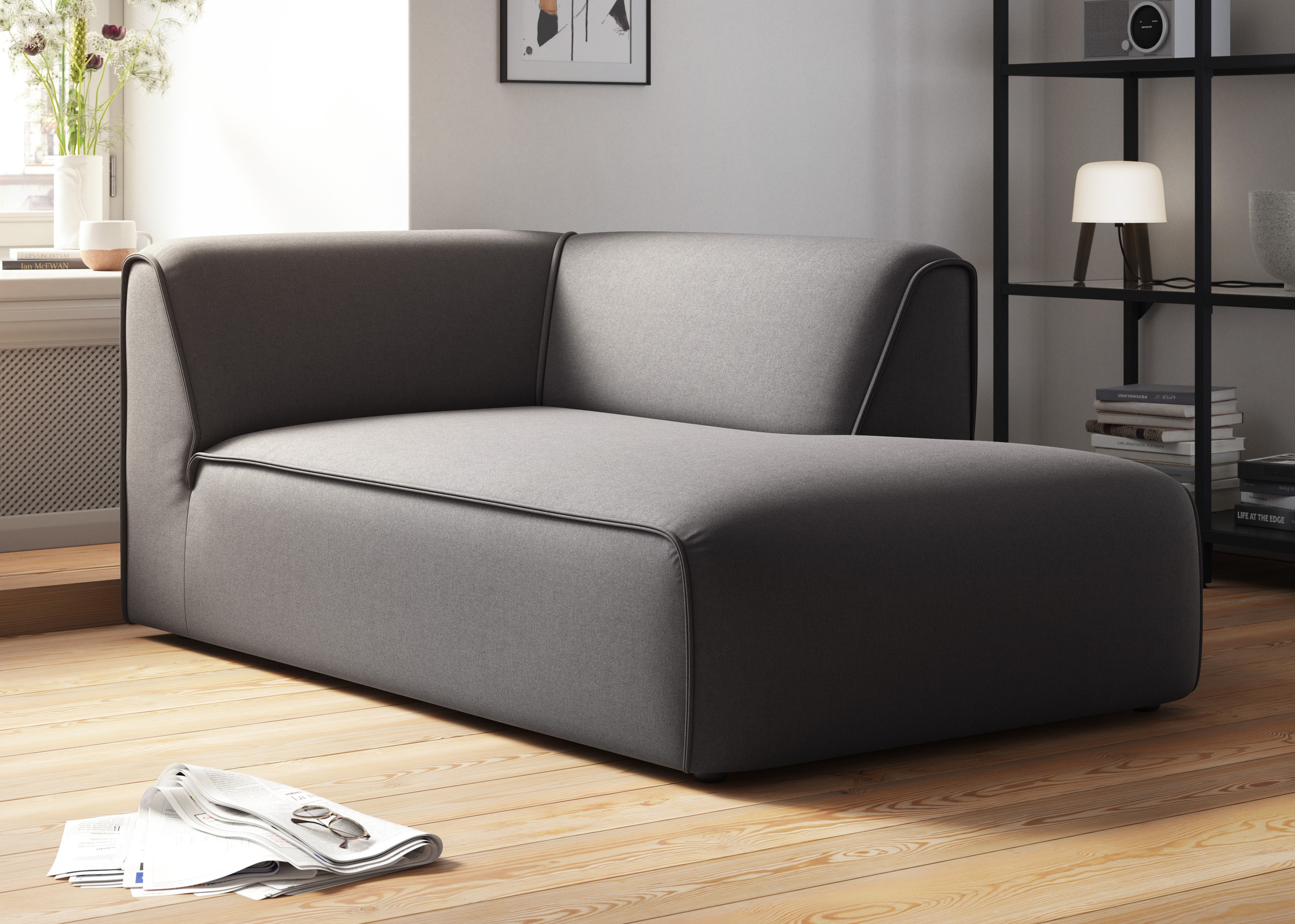 RAUM.ID Ottomane »Merid Chaiselongue, Masse B/T/H: 100/162/70 cm«, als Modul oder separat verwendbar, für individuelle Zusammenstellung