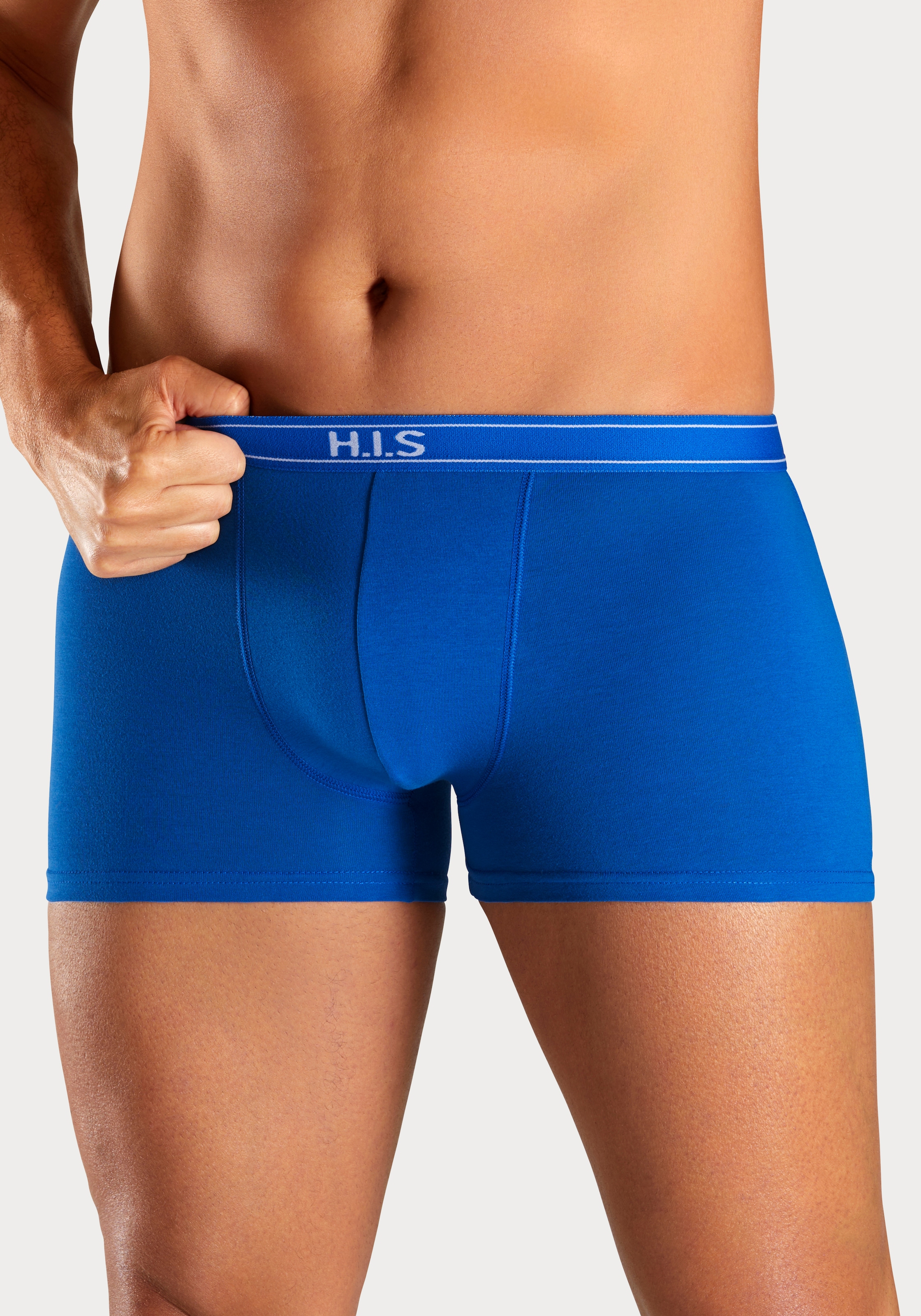 H.I.S Boxer, (Packung, 5 St.), mit Steifen und Logo im Bund