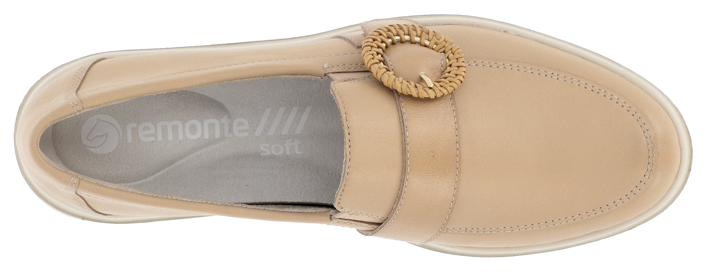 Remonte Loafer, Chunky Slipper, Plateau Slipper mit moderner Flecht-Zierschnalle