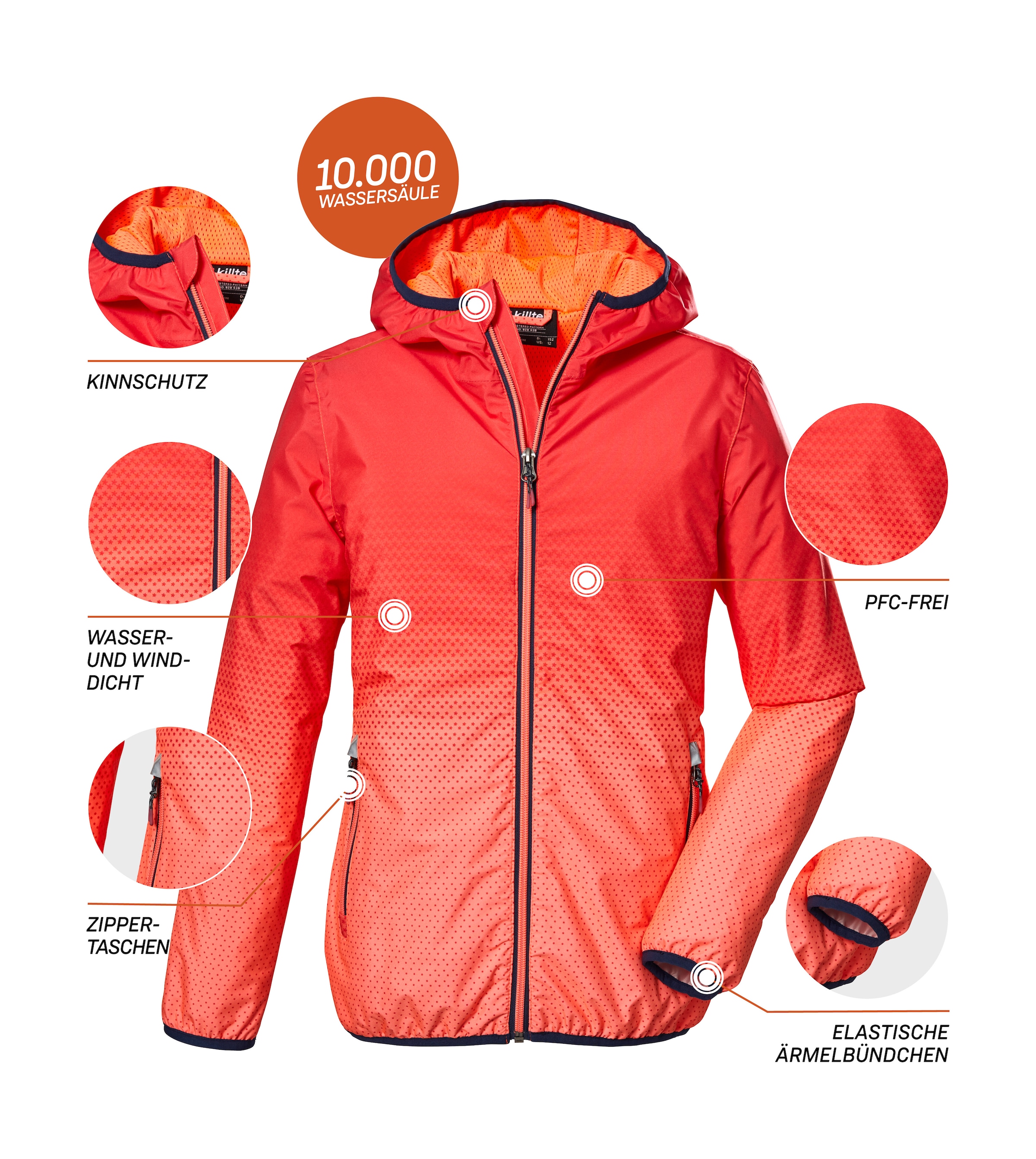 Killtec Outdoorjacke »KOS 331 GRLS JCKT«, Winddichte, wasserdichte Mädchenjacke mit reflektierenden Elementen