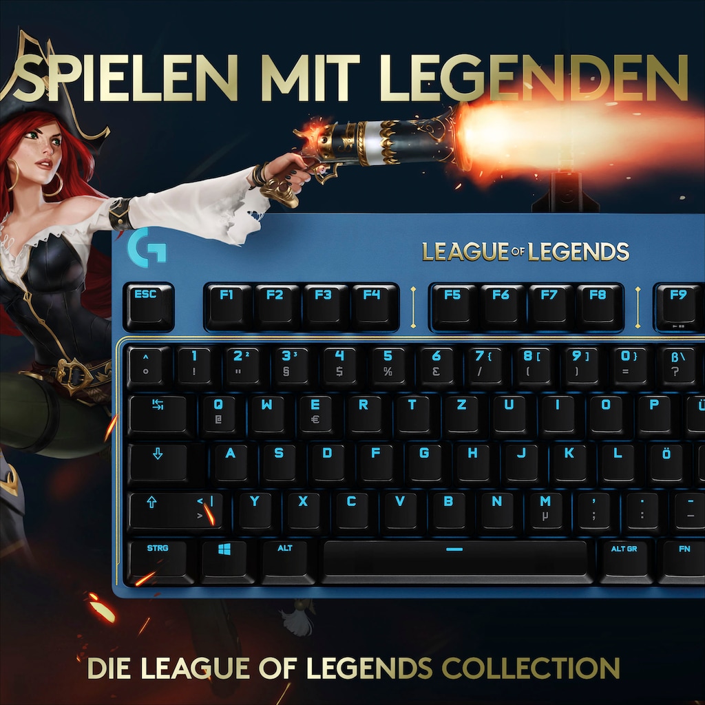 Logitech G Gaming-Tastatur »G PRO League of Legends Edition«, (Funktionstasten-USB-Anschluss-Antirutsch-Füsse)