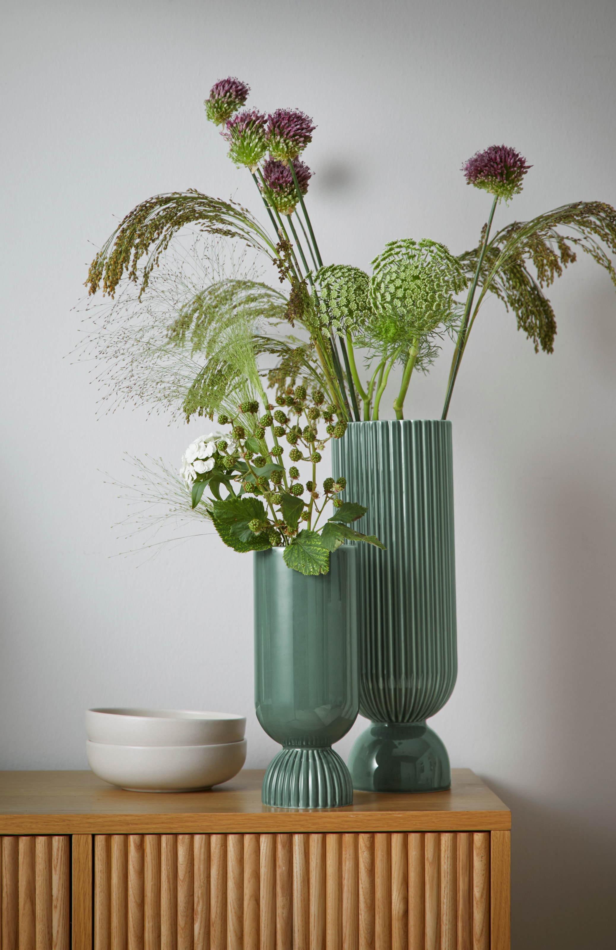 andas Dekovase »Vase aus St.), online (1 shoppen 37 cm Jelmoli-Versand Steingut, | Höhe Rillen-Optik«