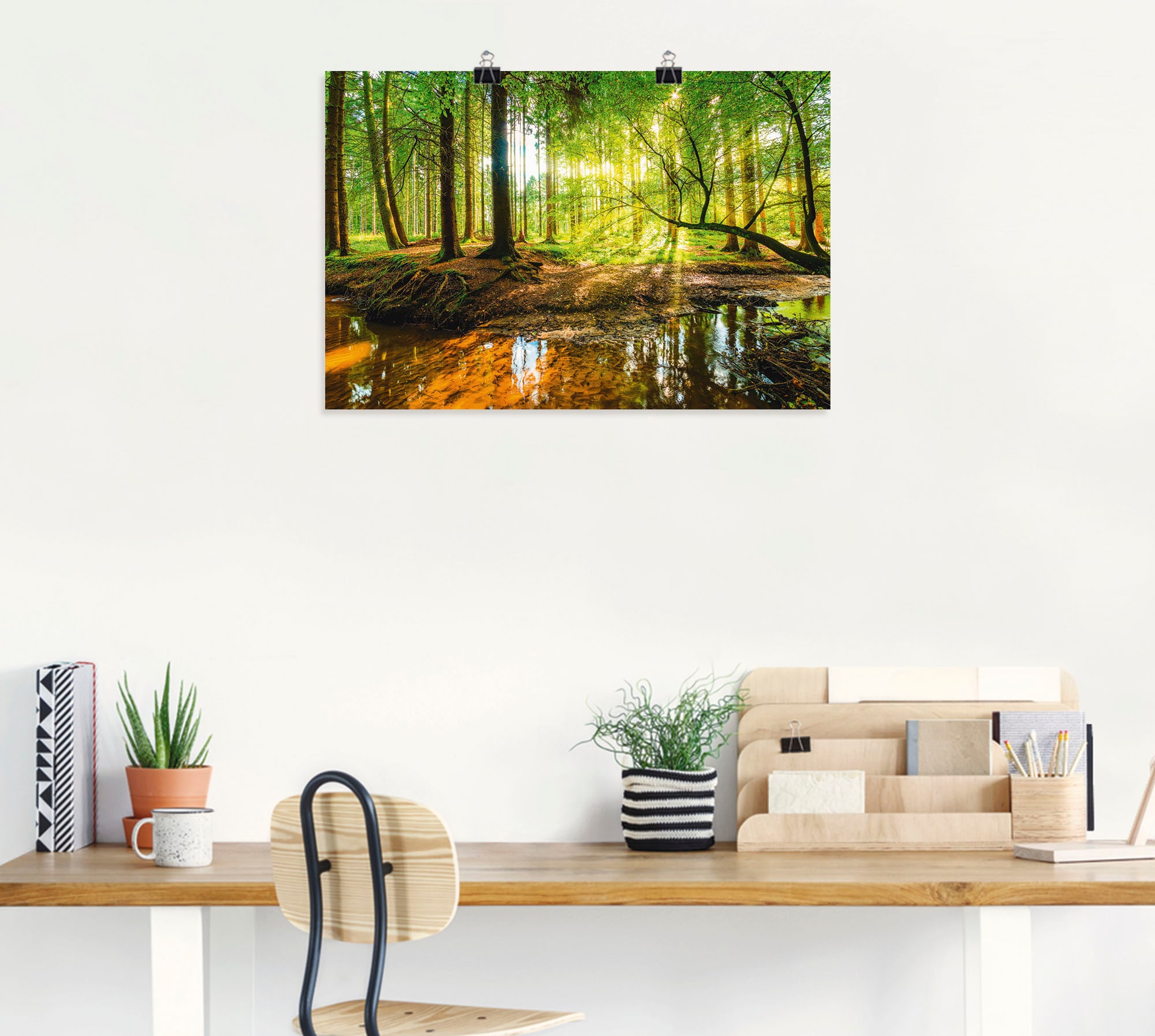 Artland Wandbild »Wald mit Bach«, Wald, (1 St.), als Alubild, Outdoorbild, Leinwandbild, Poster, Wandaufkleber
