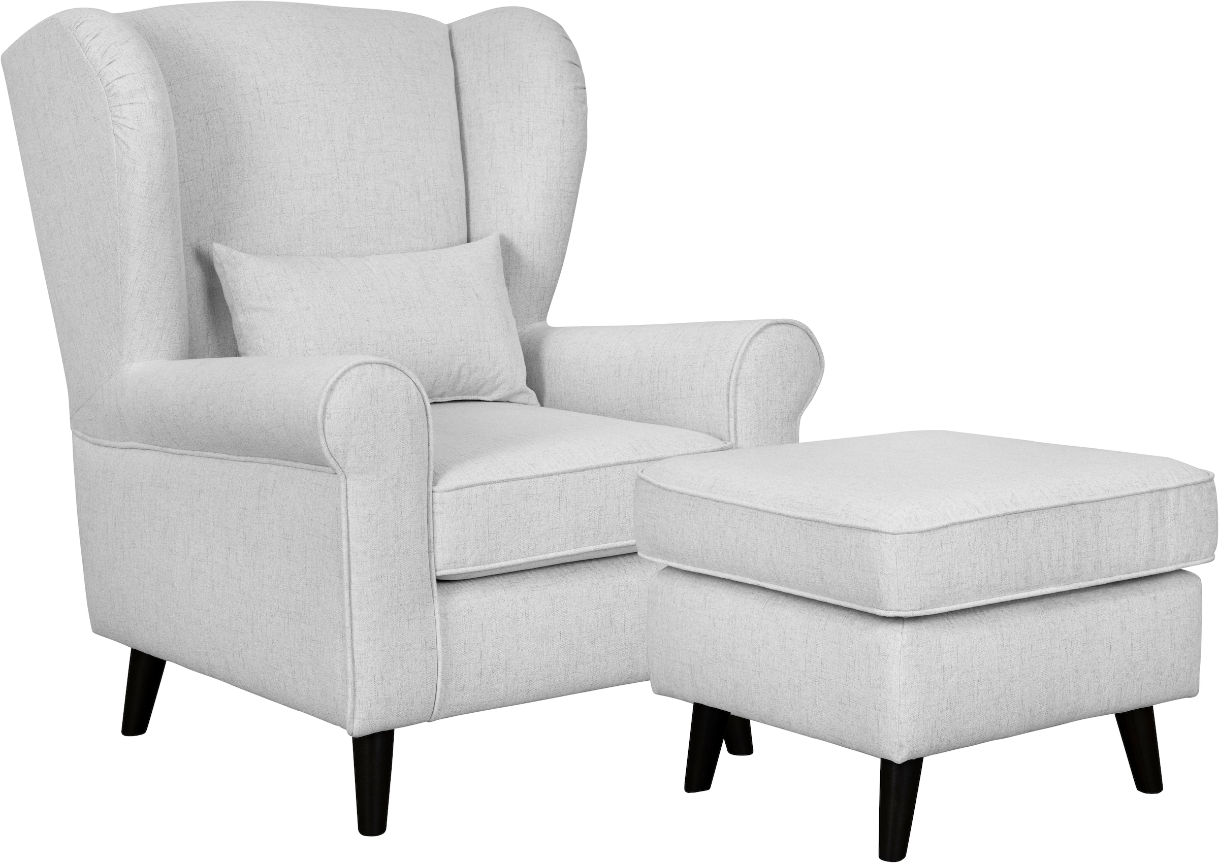 Home affaire Sessel »Ohrensessel CHISTELLE, wahlweise mit Polsterhocker«, mit Wellenunterfederung, Masse: B/T/H: 81/87/99 cm